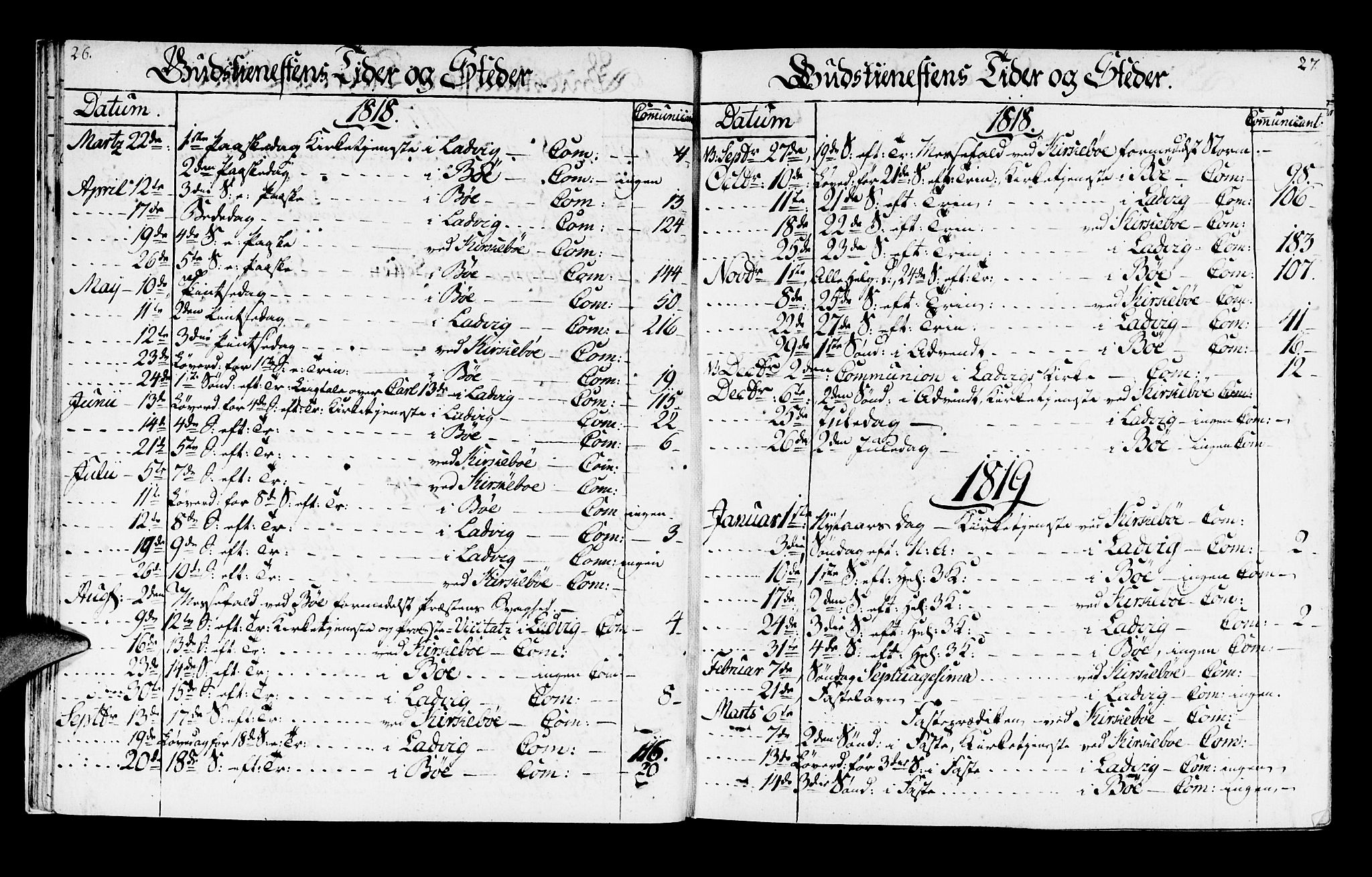 Lavik sokneprestembete, AV/SAB-A-80901: Parish register (official) no. A 1, 1809-1822, p. 26-27