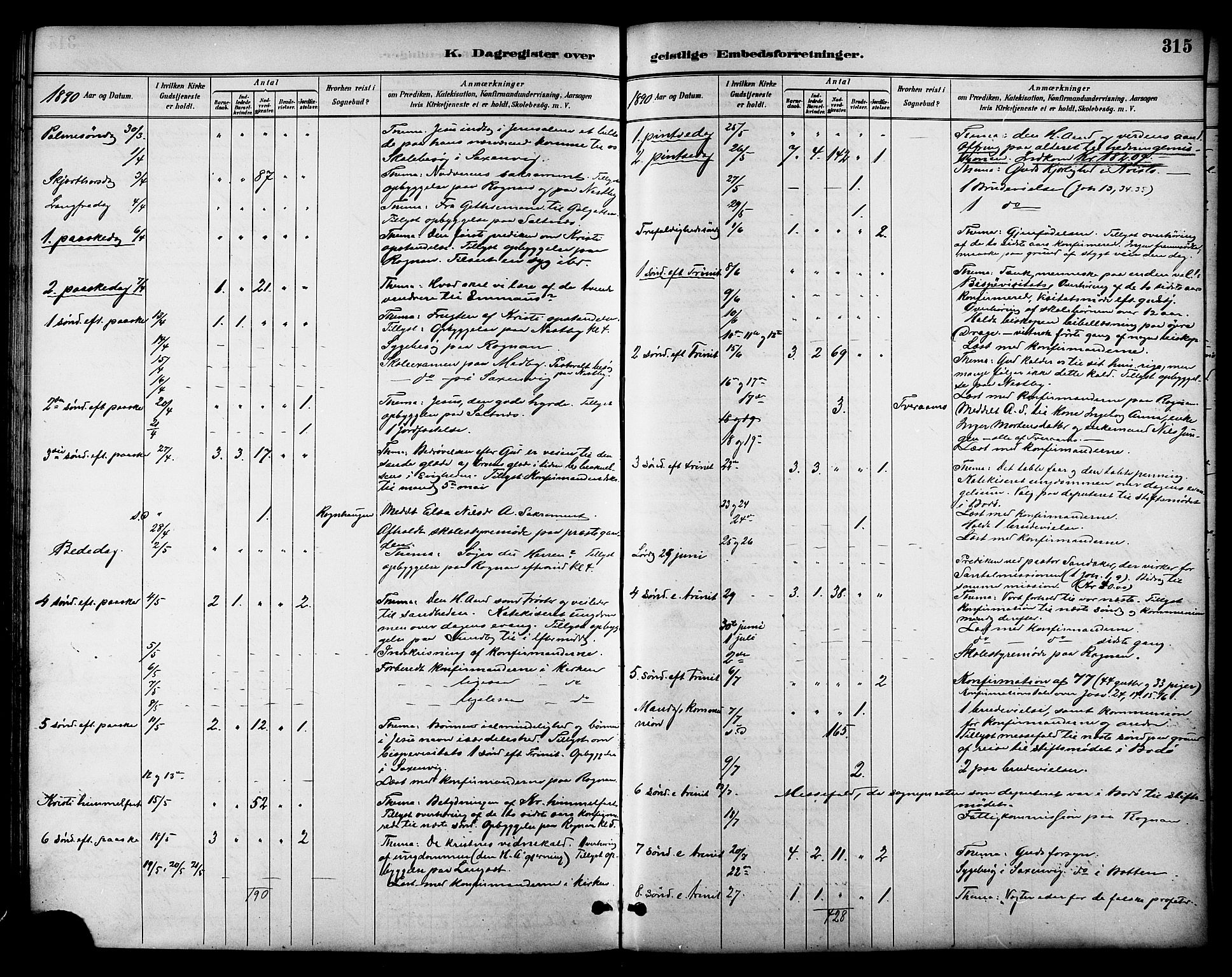 Ministerialprotokoller, klokkerbøker og fødselsregistre - Nordland, AV/SAT-A-1459/847/L0669: Parish register (official) no. 847A09, 1887-1901, p. 315