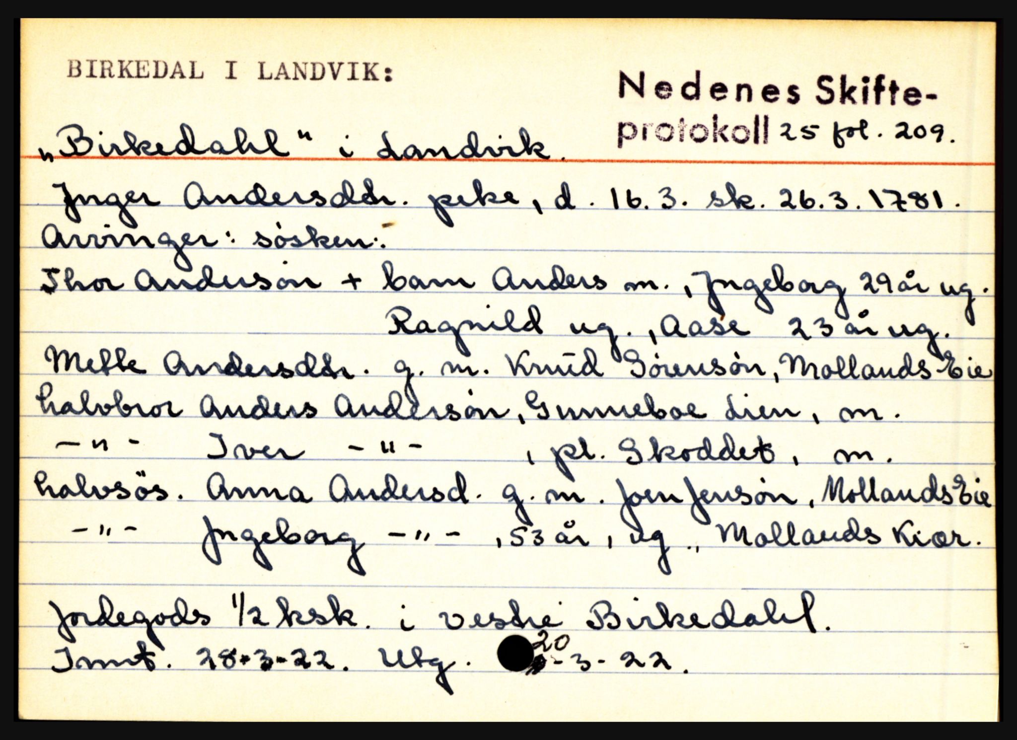 Nedenes sorenskriveri før 1824, AV/SAK-1221-0007/H, p. 2455