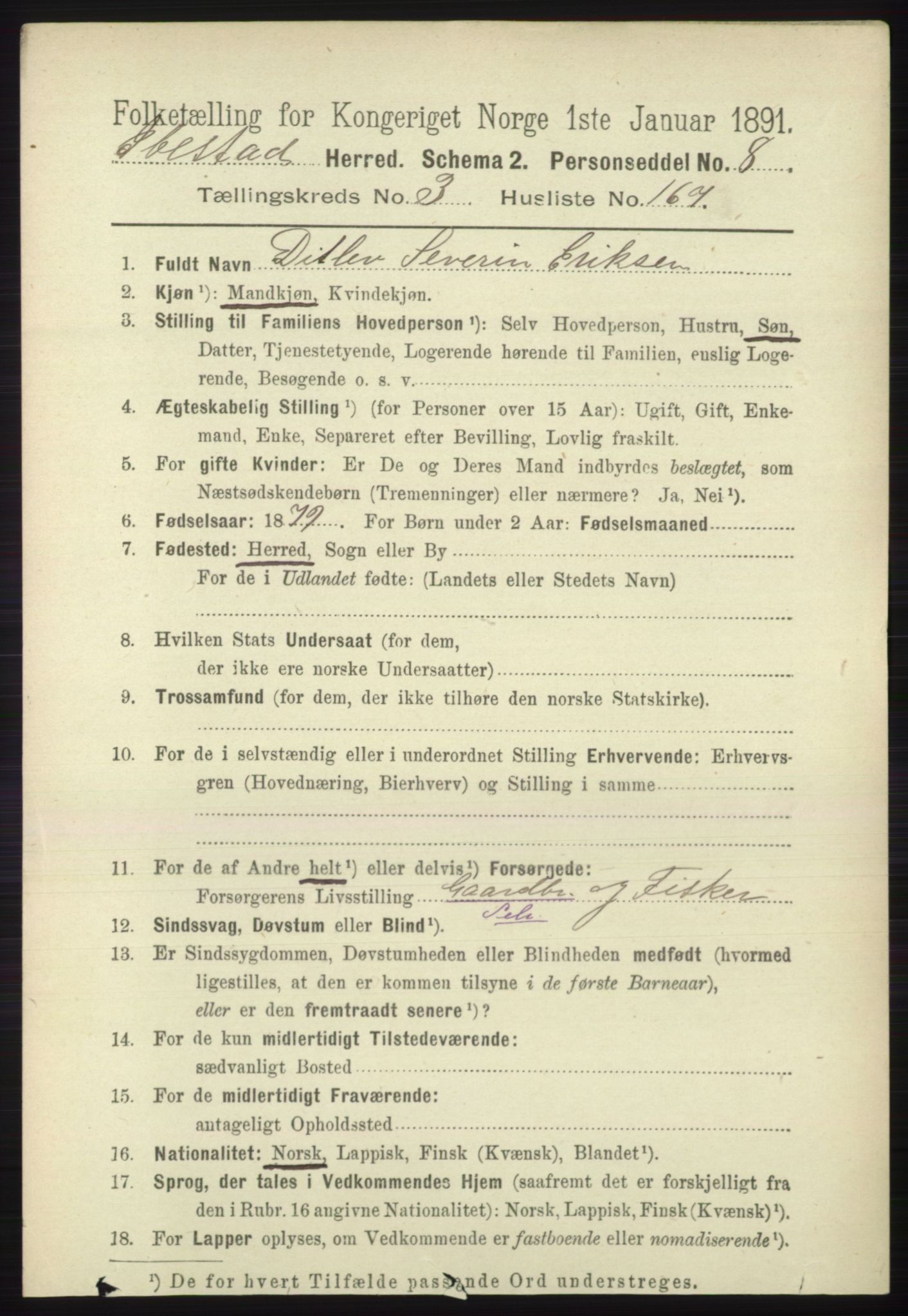 RA, 1891 census for 1917 Ibestad, 1891, p. 2838