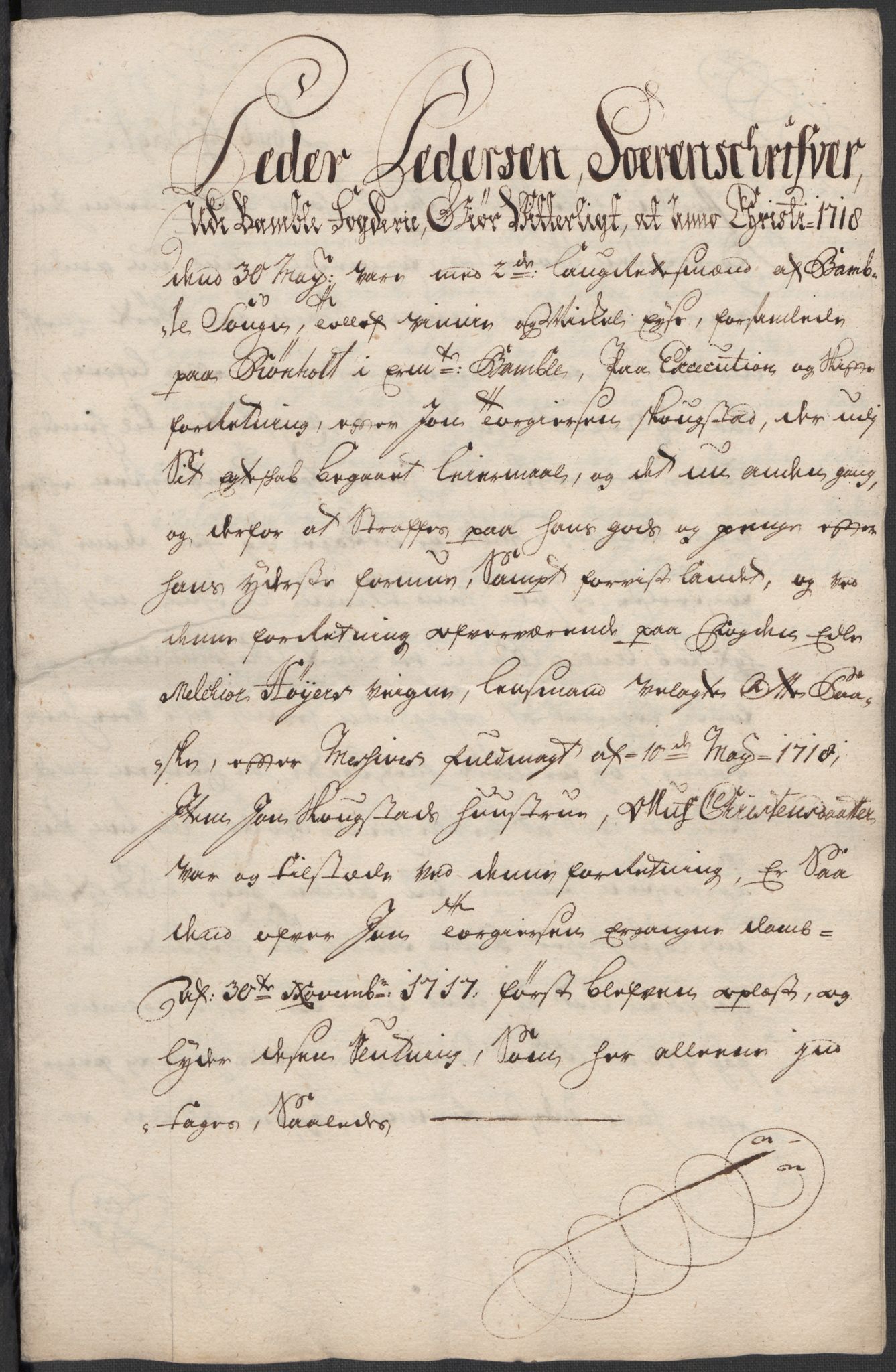 Rentekammeret inntil 1814, Reviderte regnskaper, Fogderegnskap, AV/RA-EA-4092/R36/L2129: Fogderegnskap Øvre og Nedre Telemark og Bamble, 1717, p. 333