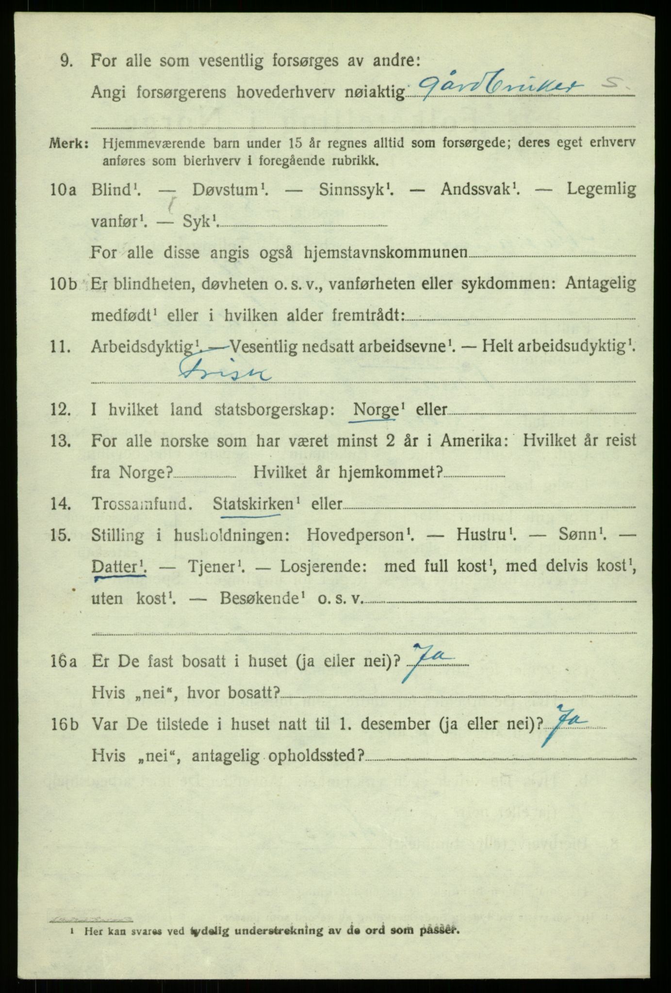 SAB, 1920 census for Alversund, 1920, p. 4309