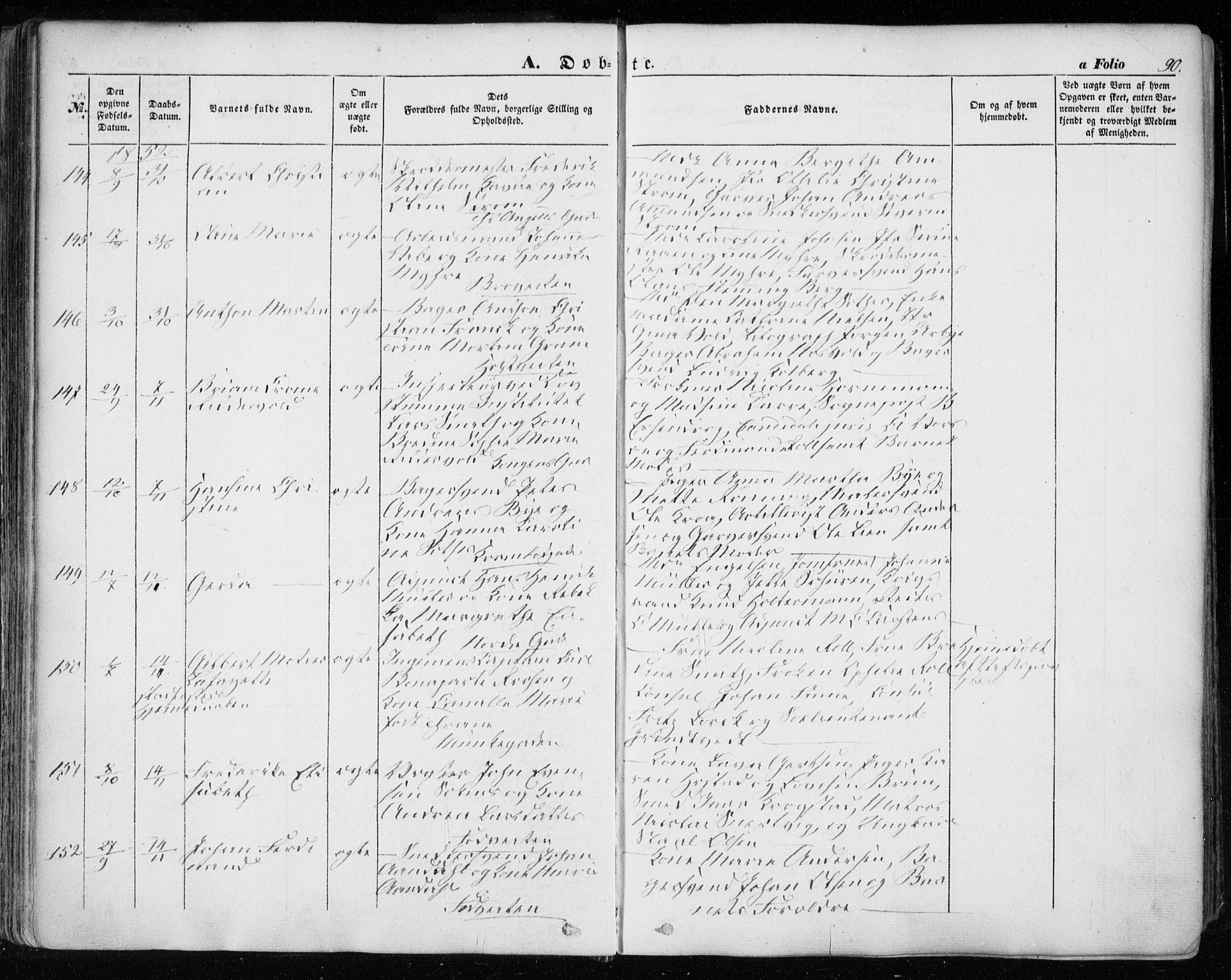 Ministerialprotokoller, klokkerbøker og fødselsregistre - Sør-Trøndelag, AV/SAT-A-1456/601/L0051: Parish register (official) no. 601A19, 1848-1857, p. 90