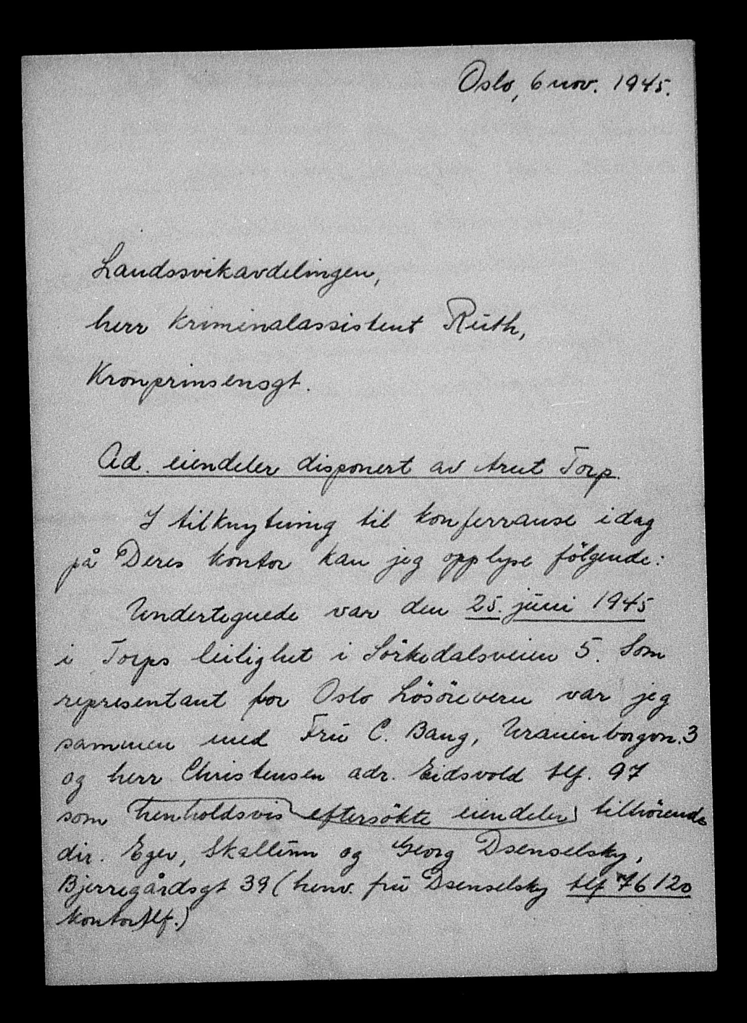 Justisdepartementet, Tilbakeføringskontoret for inndratte formuer, AV/RA-S-1564/H/Hc/Hcc/L0931: --, 1945-1947, p. 314