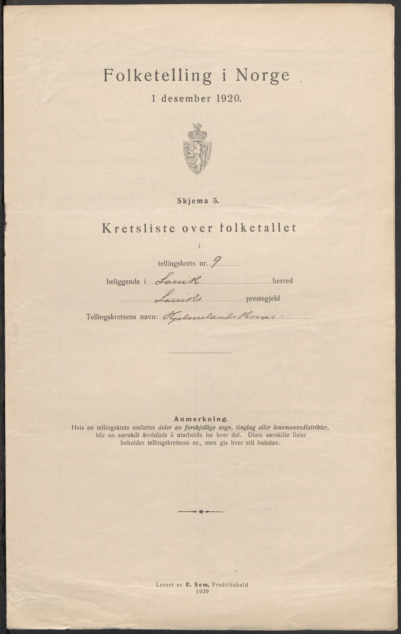 SAB, 1920 census for Lavik, 1920, p. 29