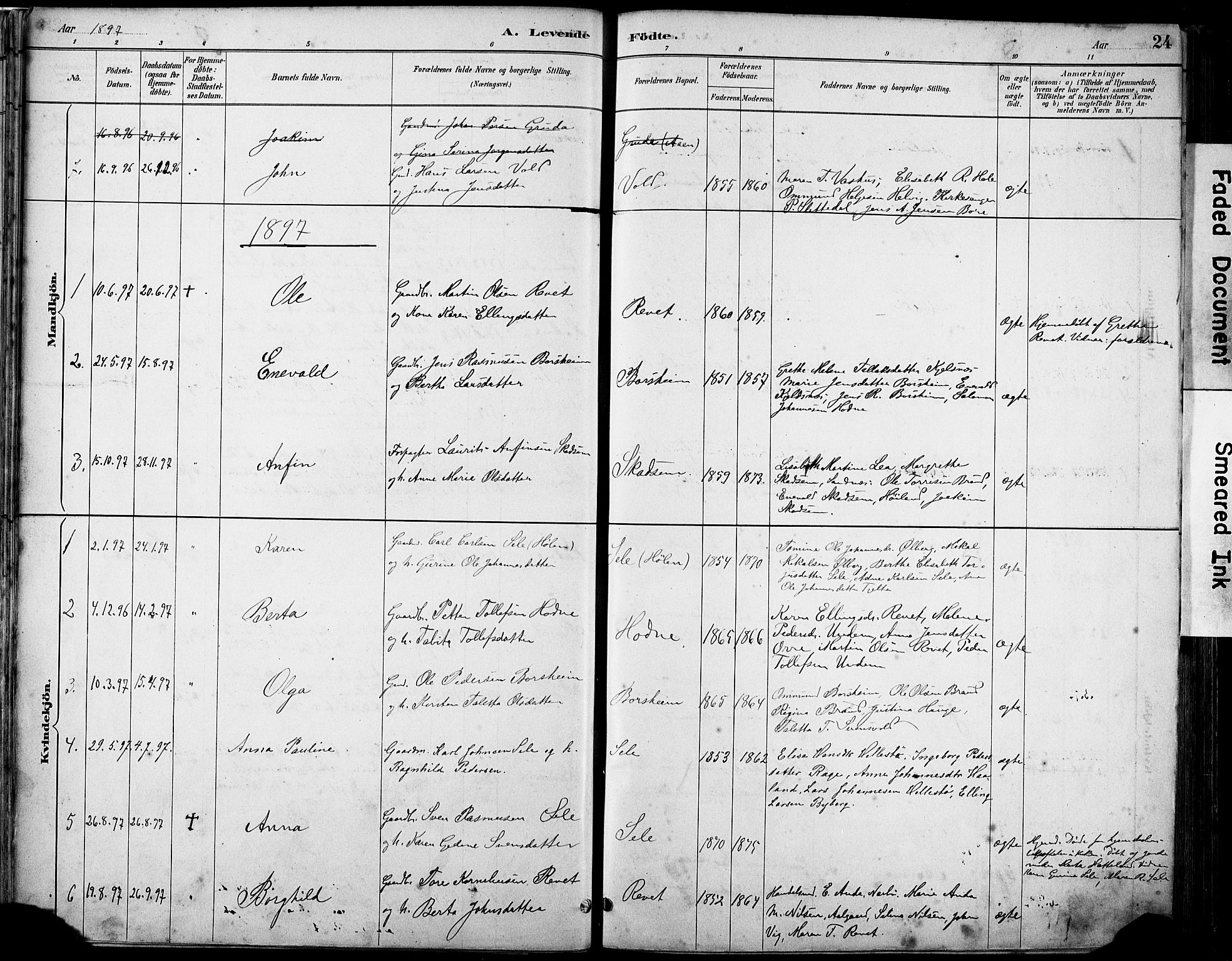 Klepp sokneprestkontor, AV/SAST-A-101803/001/3/30BA/L0008: Parish register (official) no. A 9, 1886-1919, p. 24