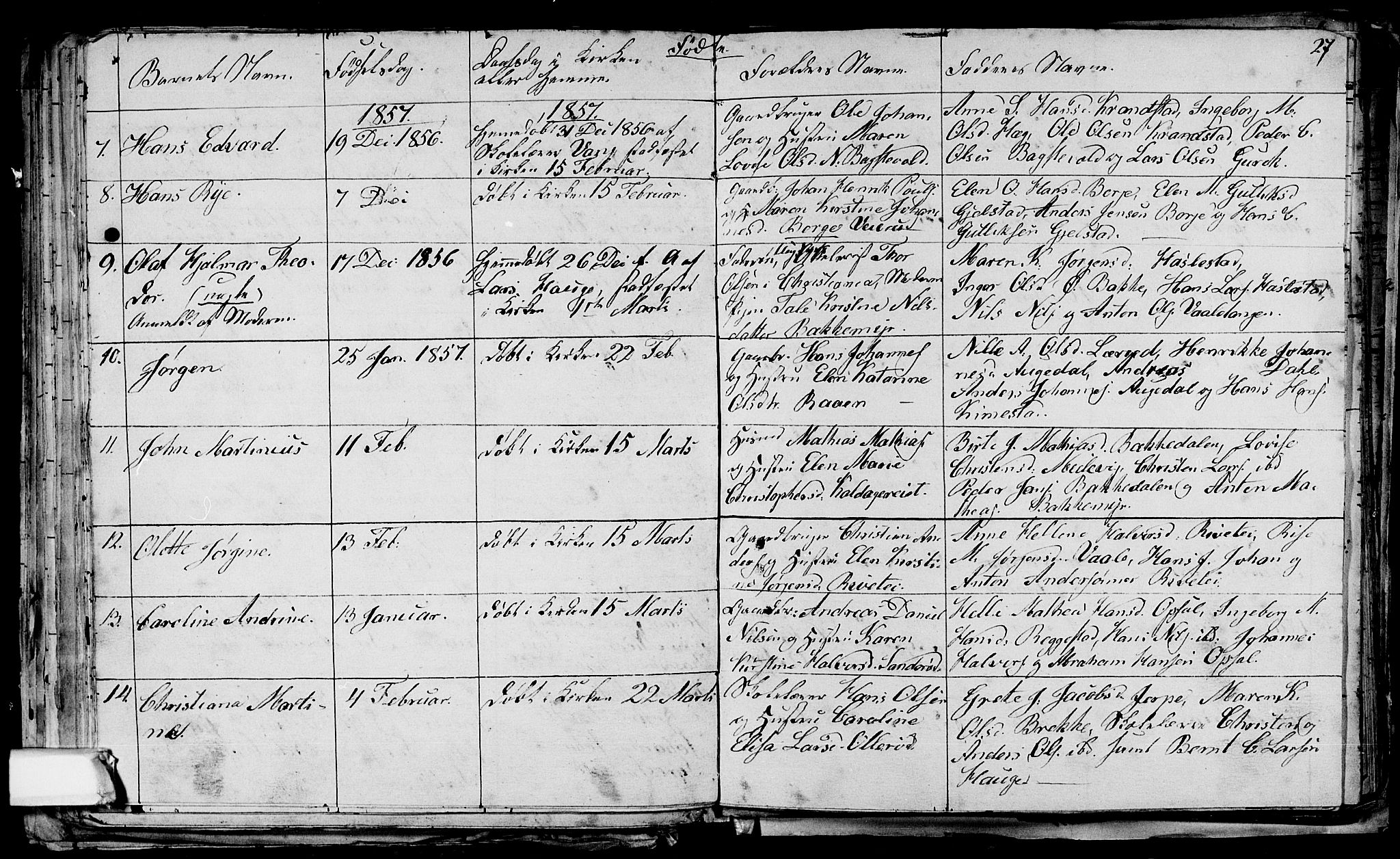 Våle kirkebøker, AV/SAKO-A-334/G/Ga/L0002: Parish register (copy) no. I 2, 1851-1863, p. 26-27