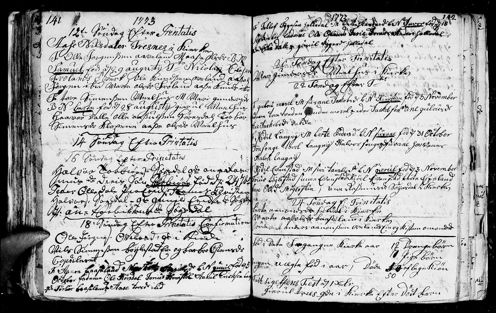 Froland sokneprestkontor, AV/SAK-1111-0013/F/Fb/L0003: Parish register (copy) no. B 3, 1759-1776, p. 141-142