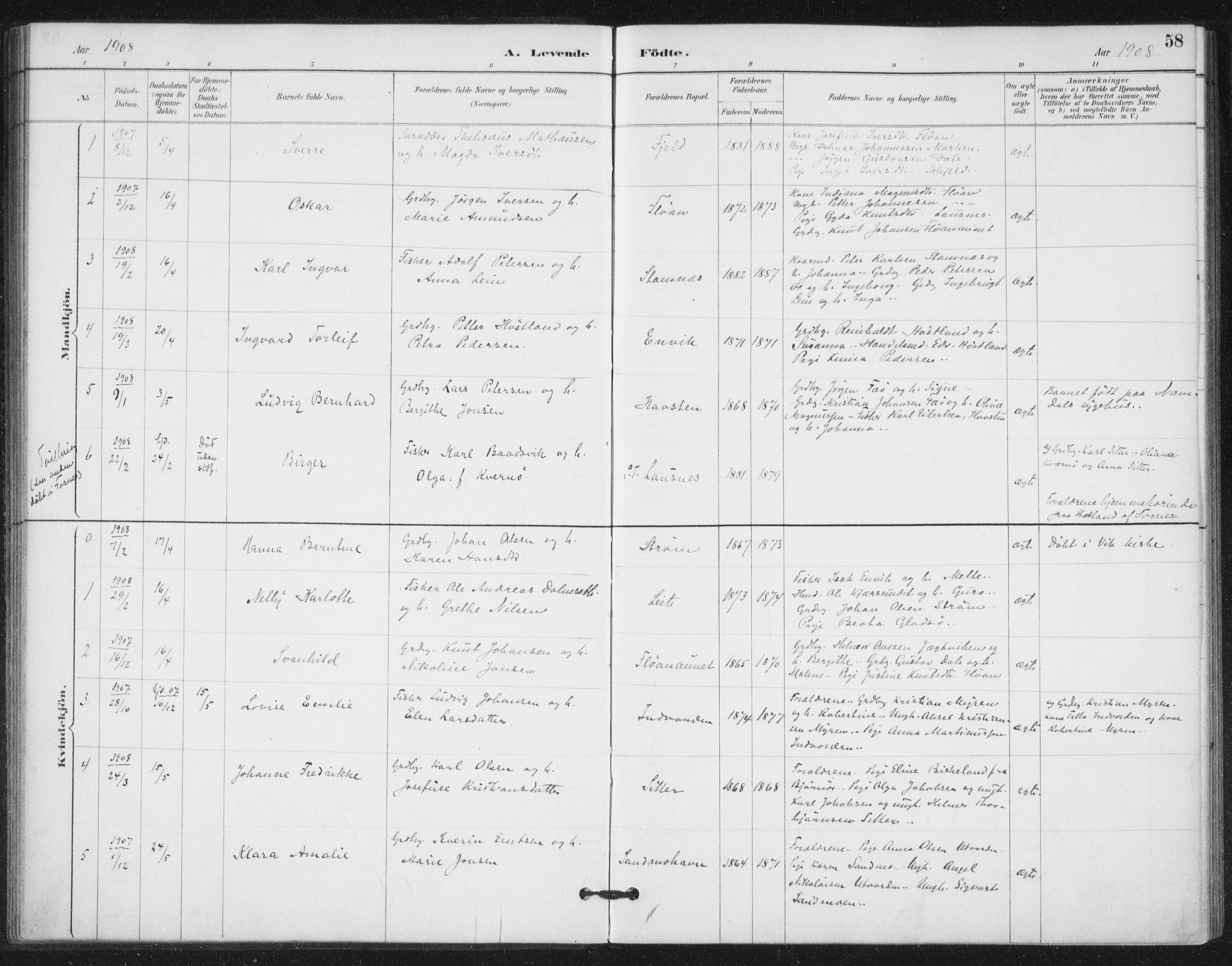 Ministerialprotokoller, klokkerbøker og fødselsregistre - Nord-Trøndelag, SAT/A-1458/772/L0603: Parish register (official) no. 772A01, 1885-1912, p. 58