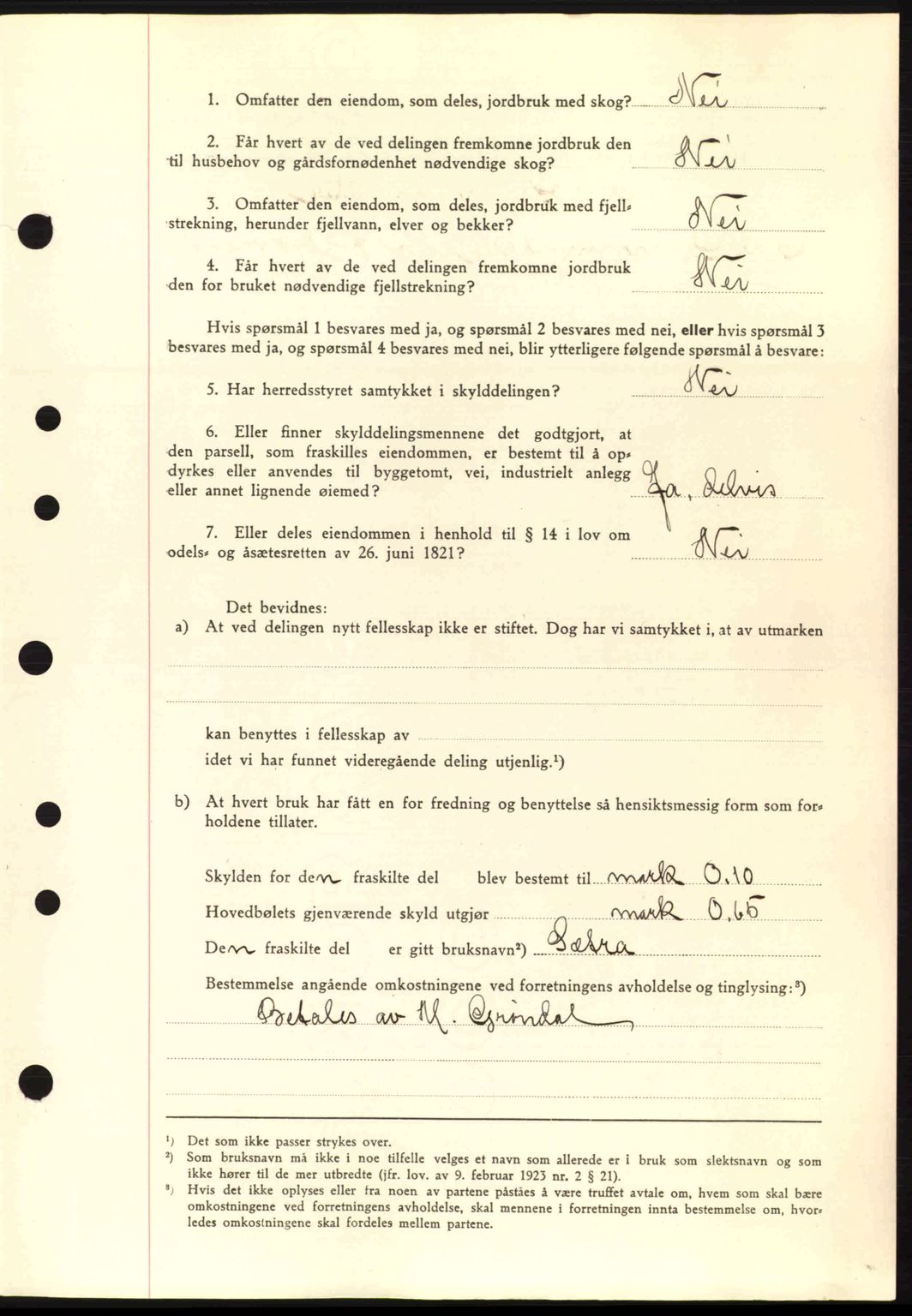 Nordre Sunnmøre sorenskriveri, SAT/A-0006/1/2/2C/2Ca: Mortgage book no. A11, 1941-1941, Diary no: : 1170/1941