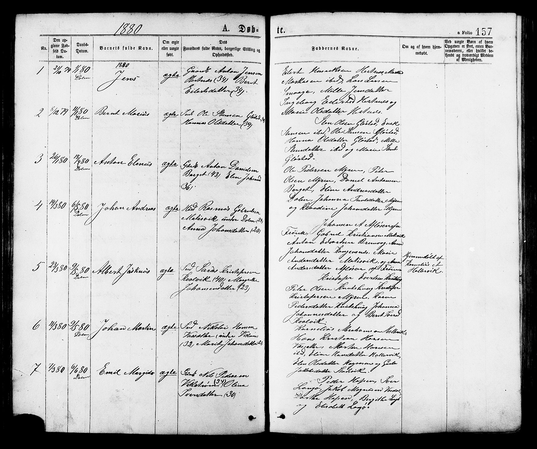 Ministerialprotokoller, klokkerbøker og fødselsregistre - Sør-Trøndelag, SAT/A-1456/634/L0532: Parish register (official) no. 634A08, 1871-1881, p. 157
