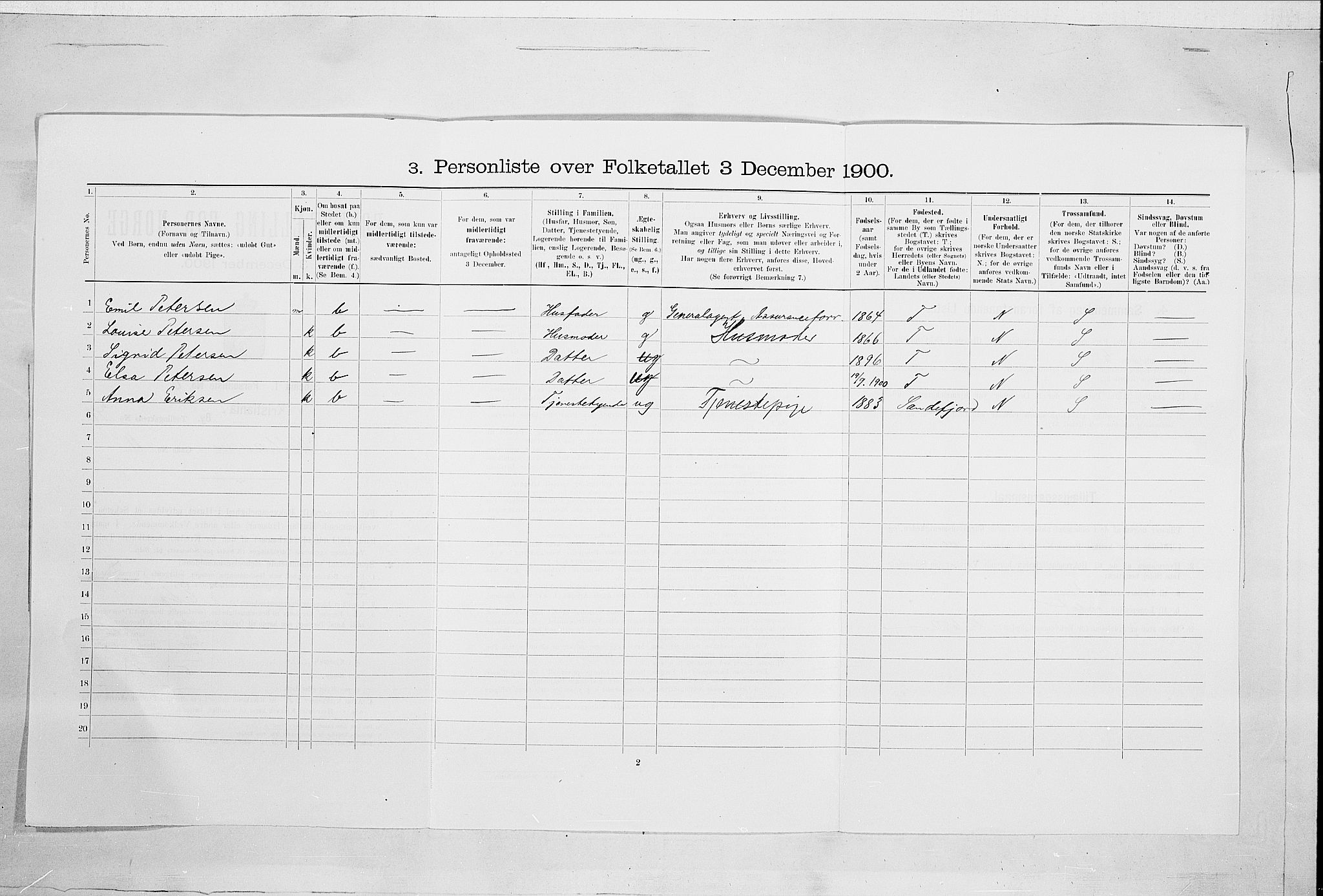 SAO, 1900 census for Kristiania, 1900, p. 111053