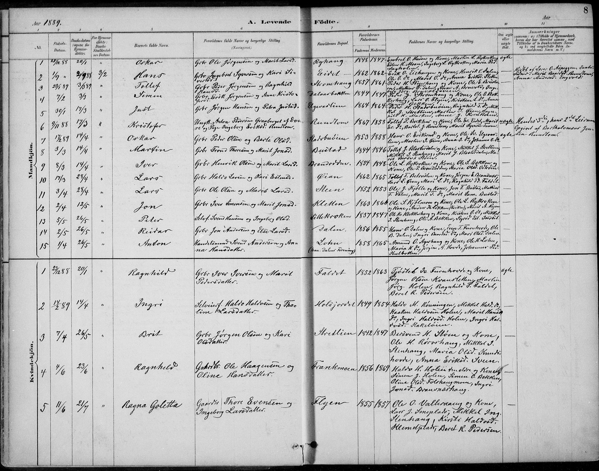 Alvdal prestekontor, SAH/PREST-060/H/Ha/Haa/L0003: Parish register (official) no. 3, 1886-1912, p. 8