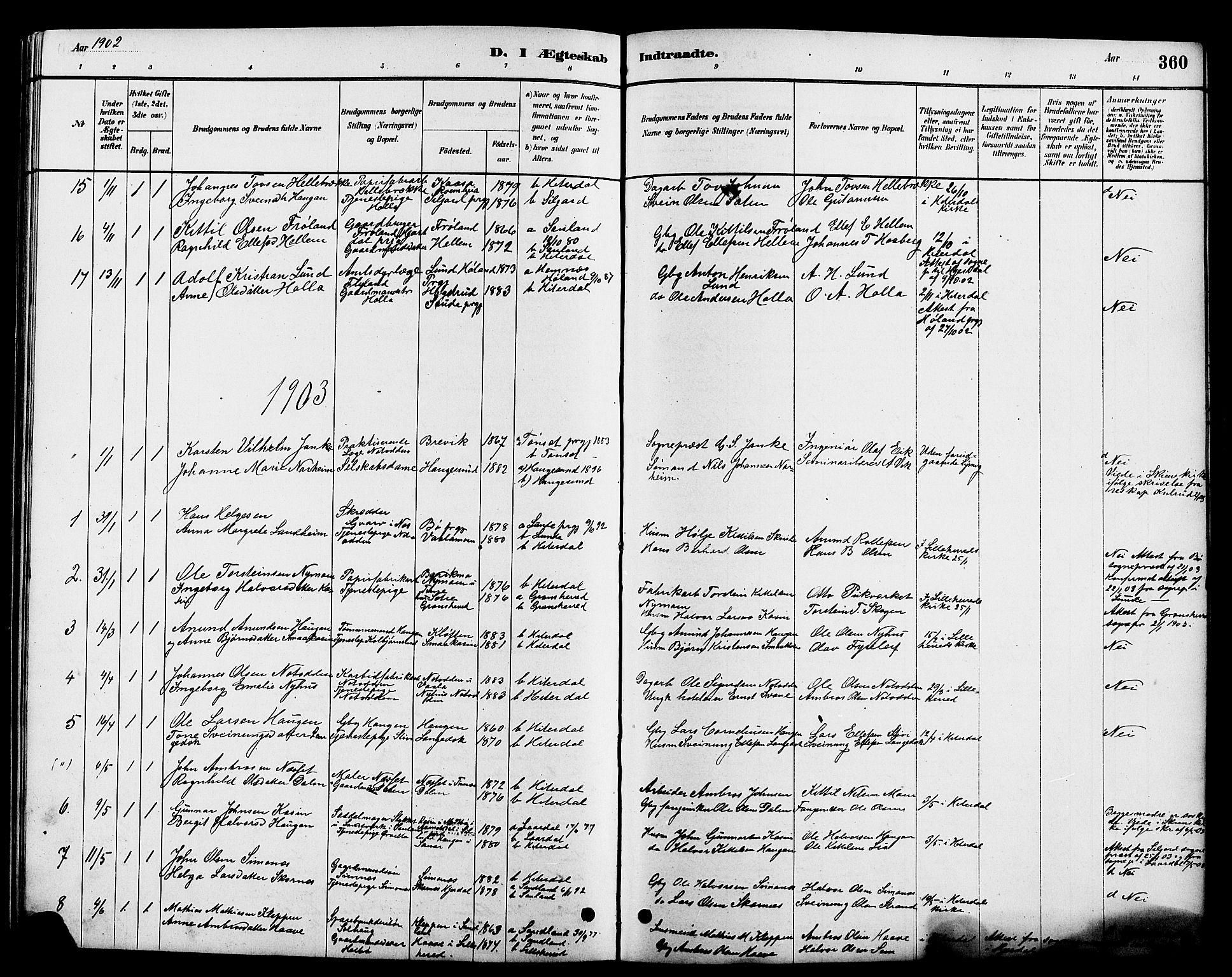 Heddal kirkebøker, SAKO/A-268/G/Ga/L0002: Parish register (copy) no. I 2, 1879-1908, p. 360