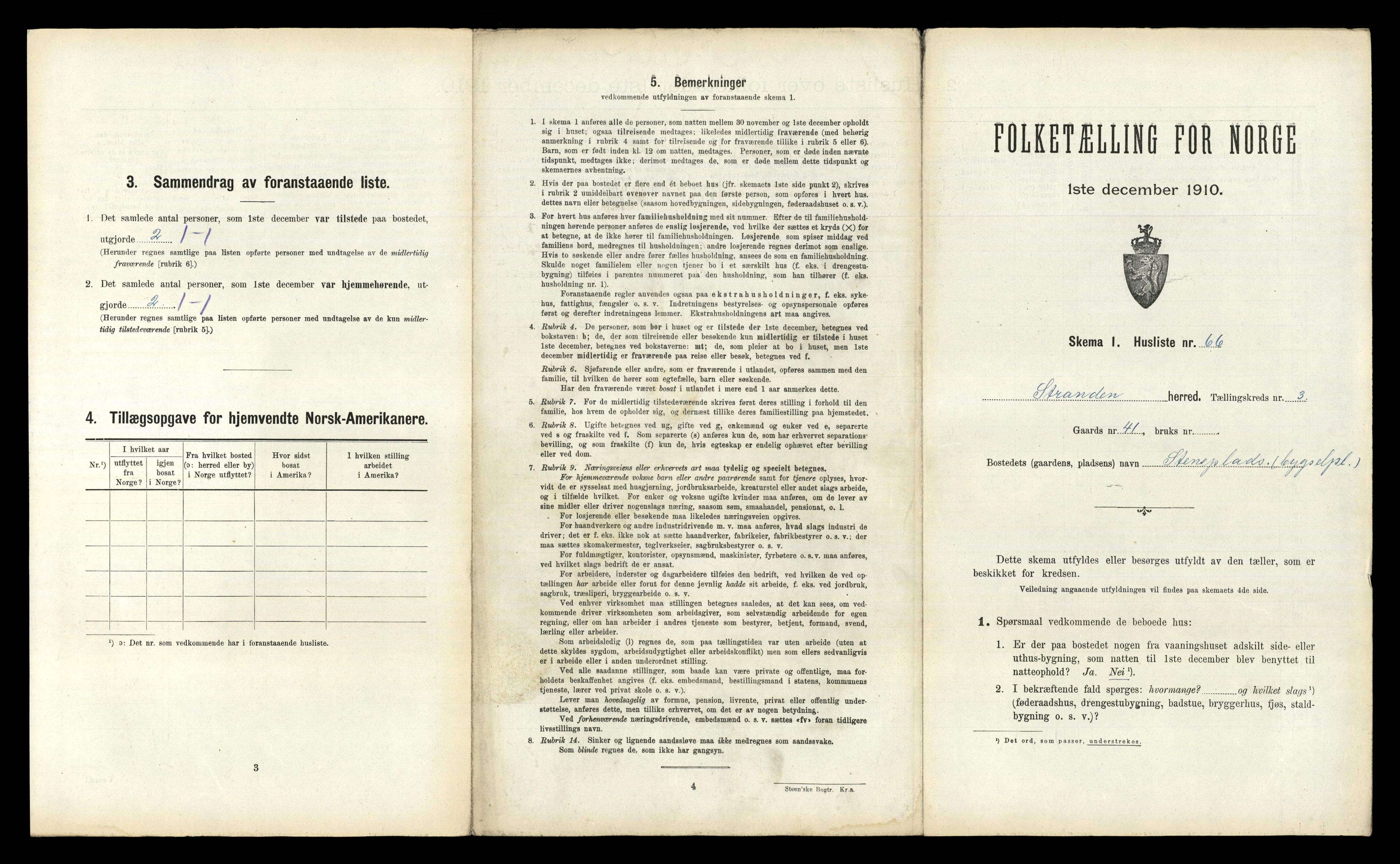 RA, 1910 census for Stranda, 1910, p. 324