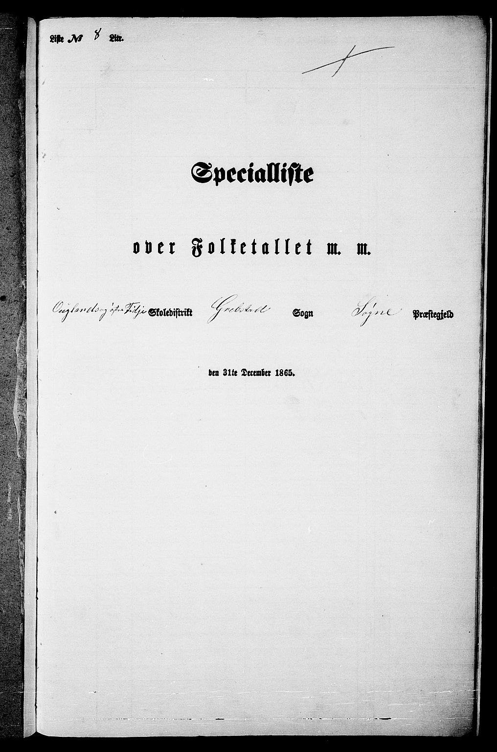 RA, 1865 census for Søgne, 1865, p. 146