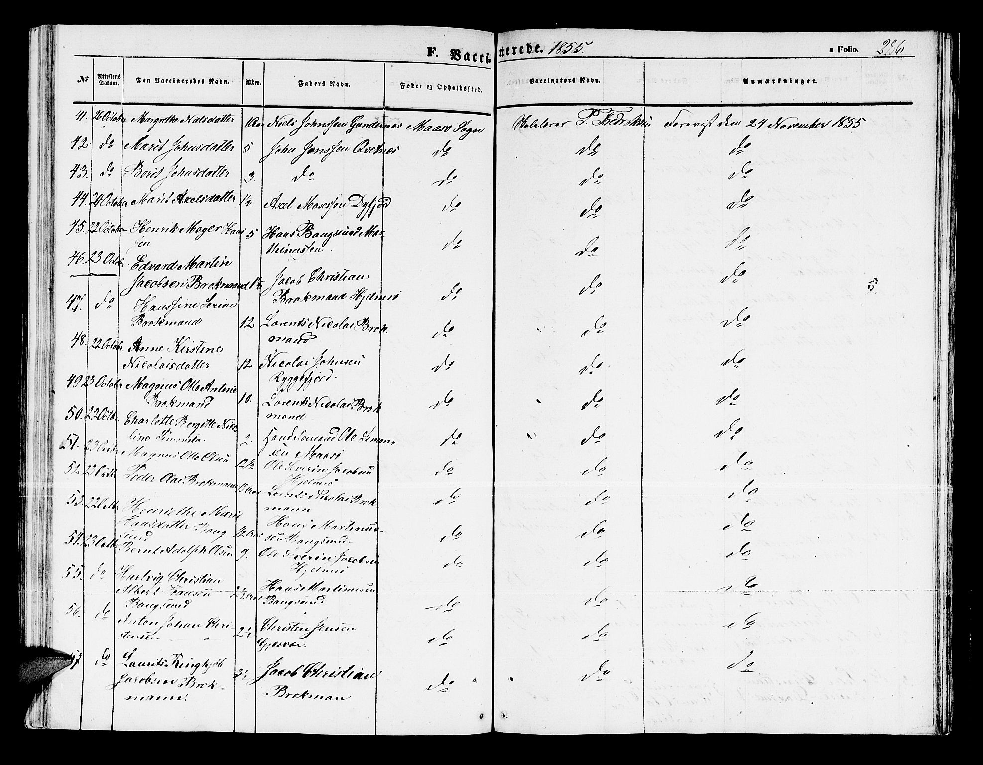 Måsøy sokneprestkontor, AV/SATØ-S-1348/H/Hb/L0001klokker: Parish register (copy) no. 1, 1852-1877, p. 286