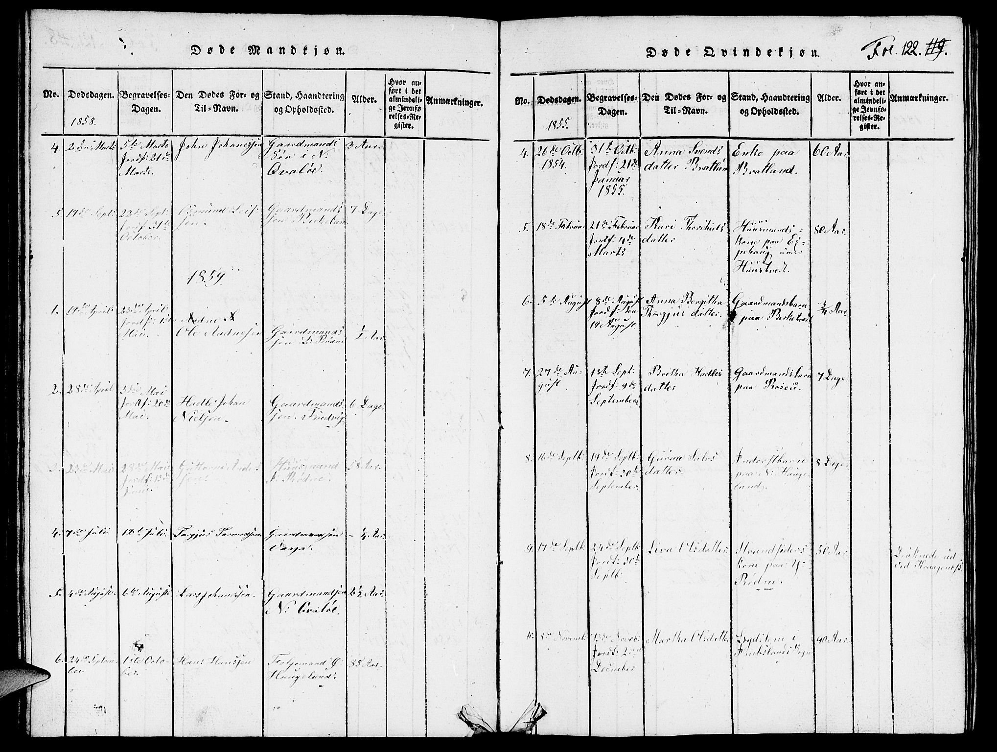 Vikedal sokneprestkontor, AV/SAST-A-101840/01/V: Parish register (copy) no. B 3, 1816-1867, p. 122