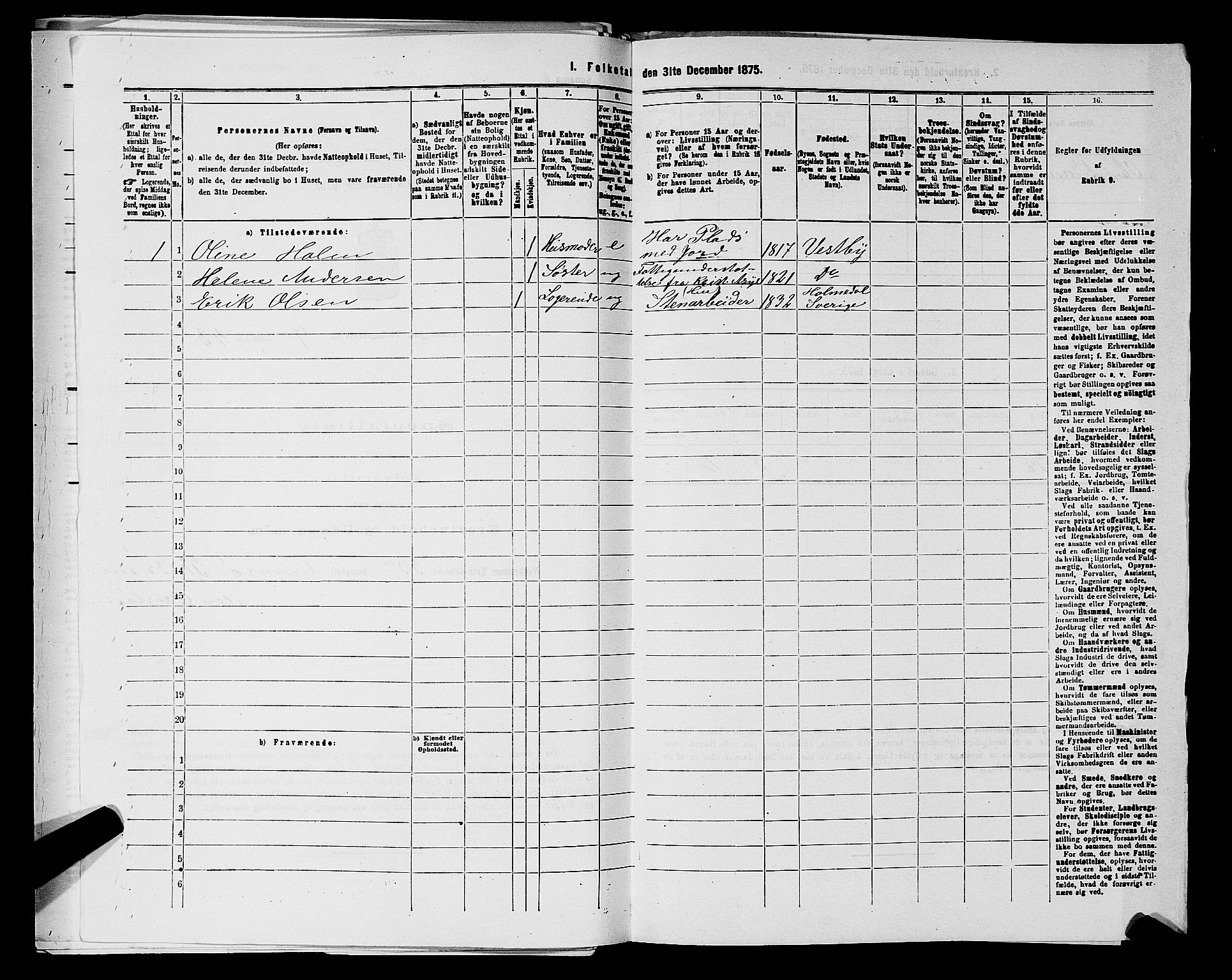 RA, 1875 census for 0220P Asker, 1875, p. 1754