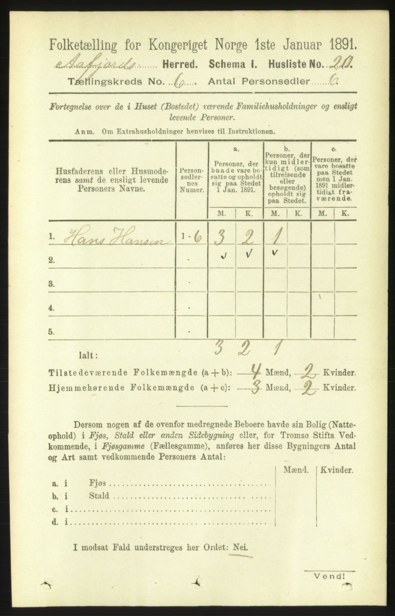 RA, 1891 census for 1630 Åfjord, 1891, p. 1458