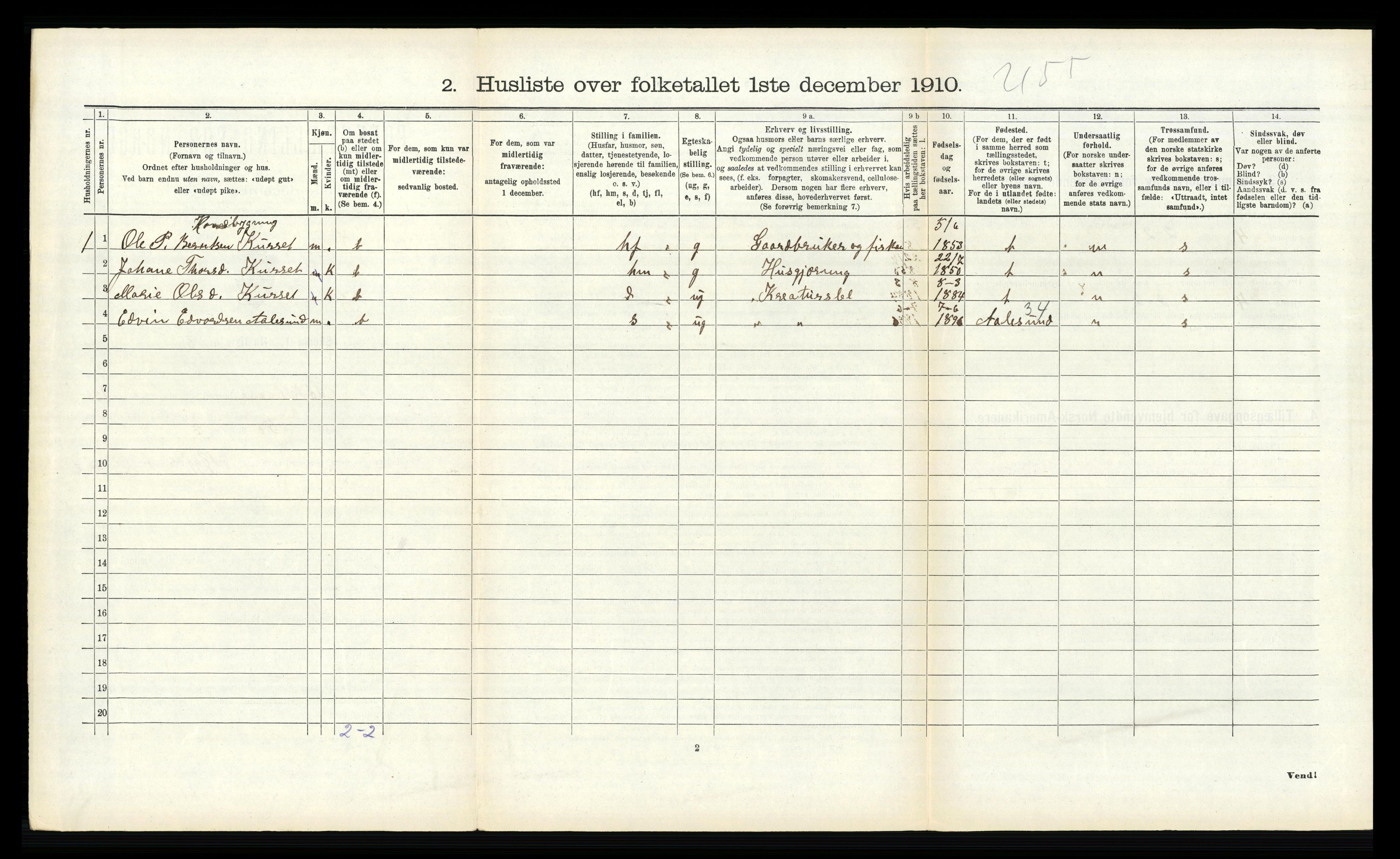 RA, 1910 census for Sykkylven, 1910, p. 810