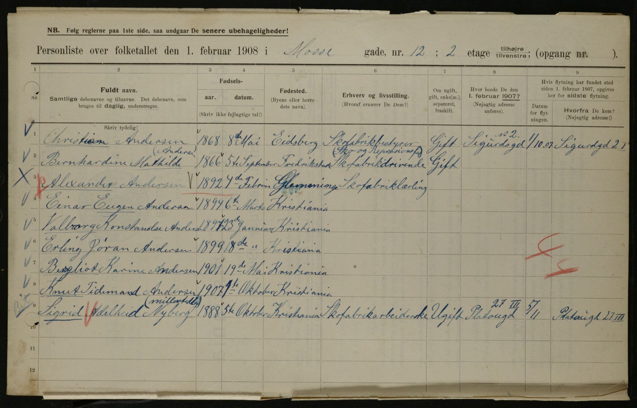 OBA, Municipal Census 1908 for Kristiania, 1908, p. 59076