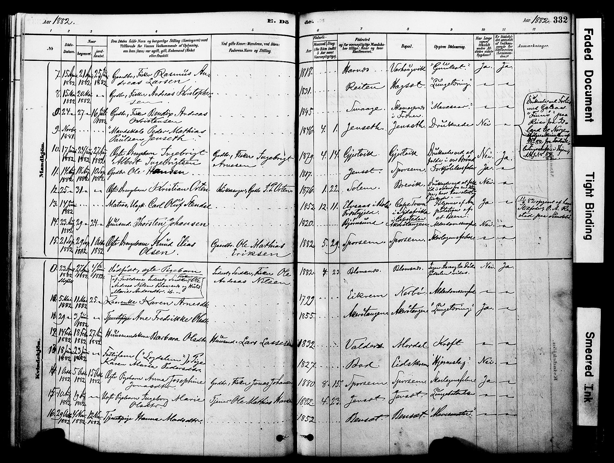 Ministerialprotokoller, klokkerbøker og fødselsregistre - Møre og Romsdal, SAT/A-1454/560/L0721: Parish register (official) no. 560A05, 1878-1917, p. 332