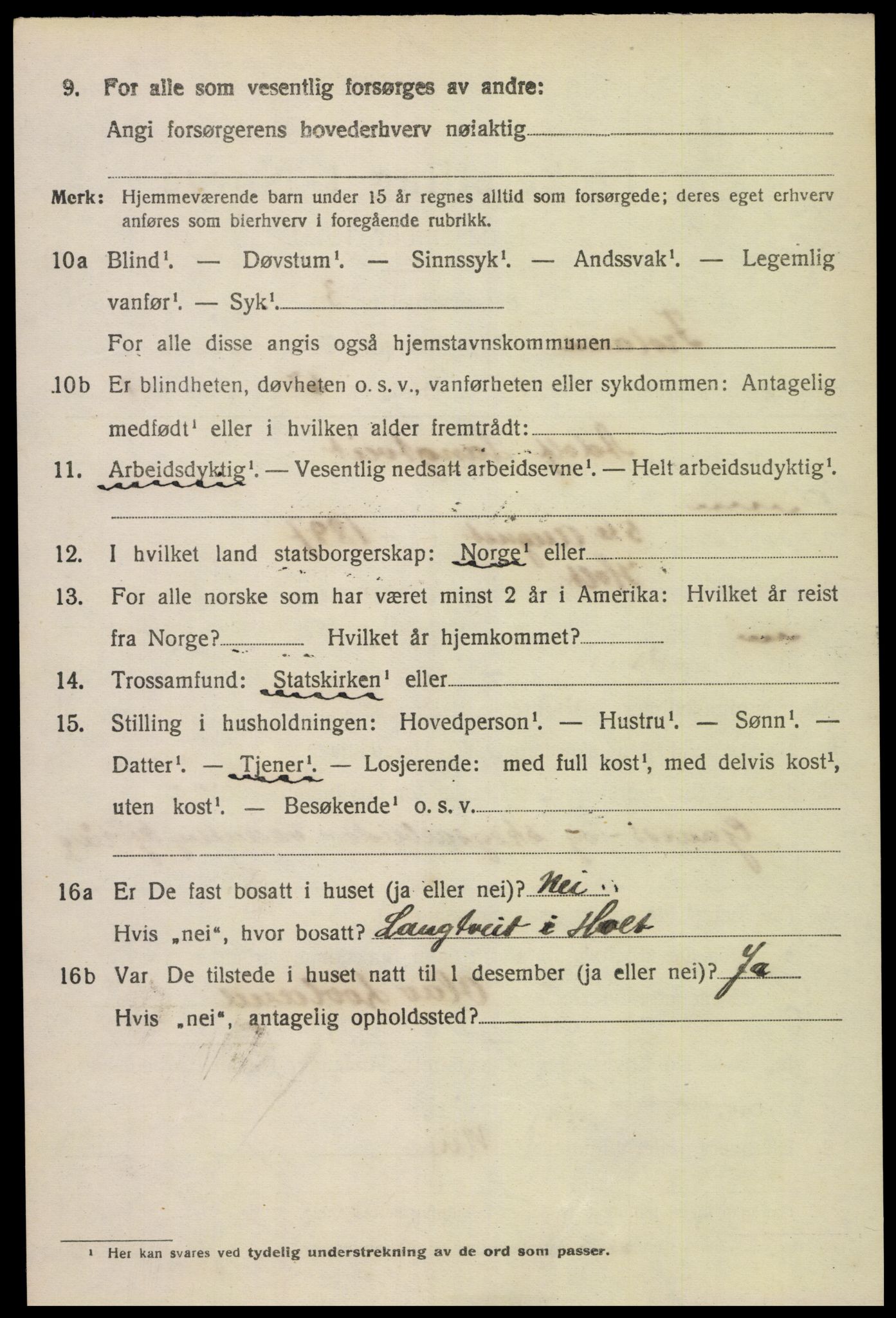 SAK, 1920 census for Froland, 1920, p. 5278