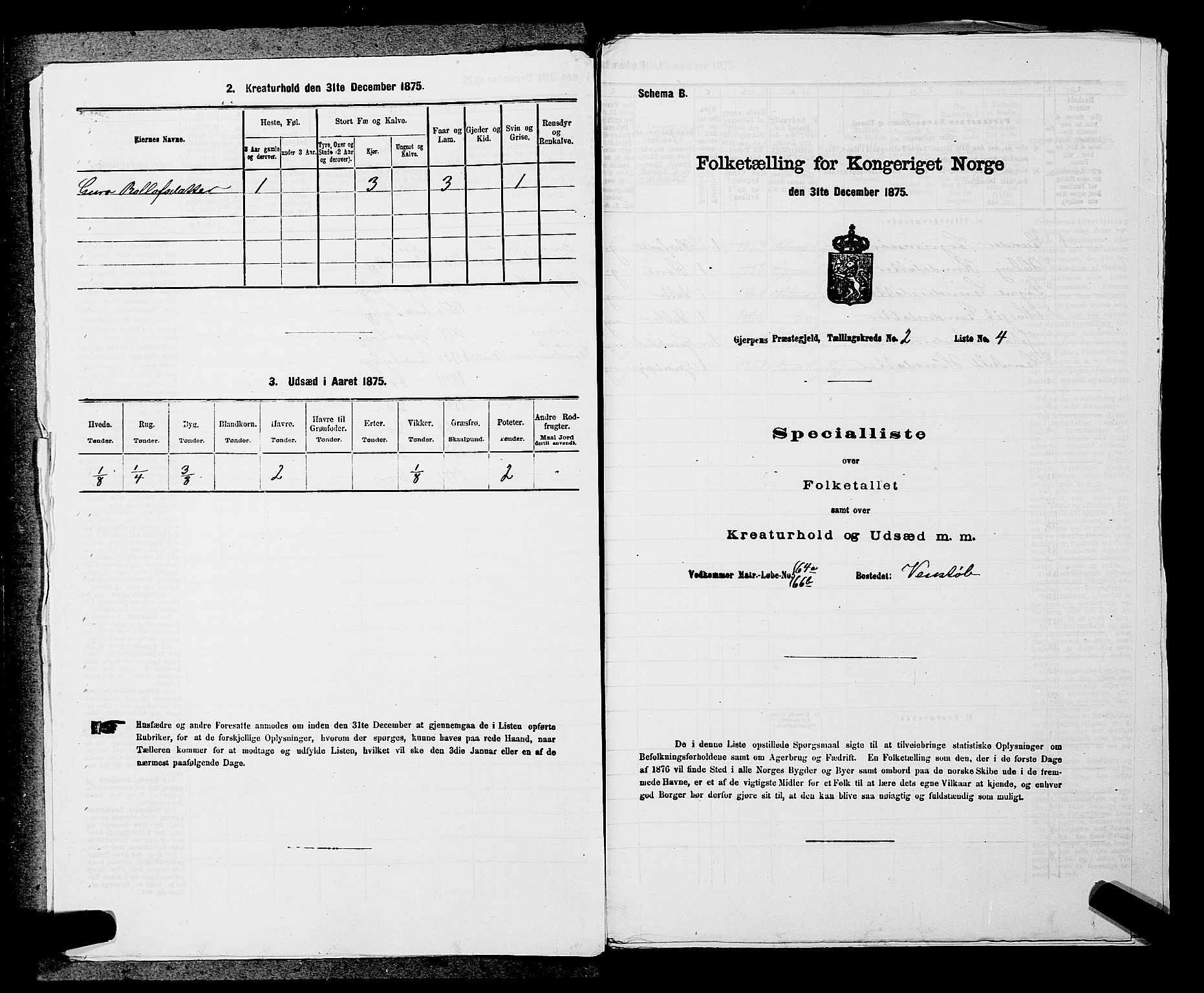 SAKO, 1875 census for 0812P Gjerpen, 1875, p. 239