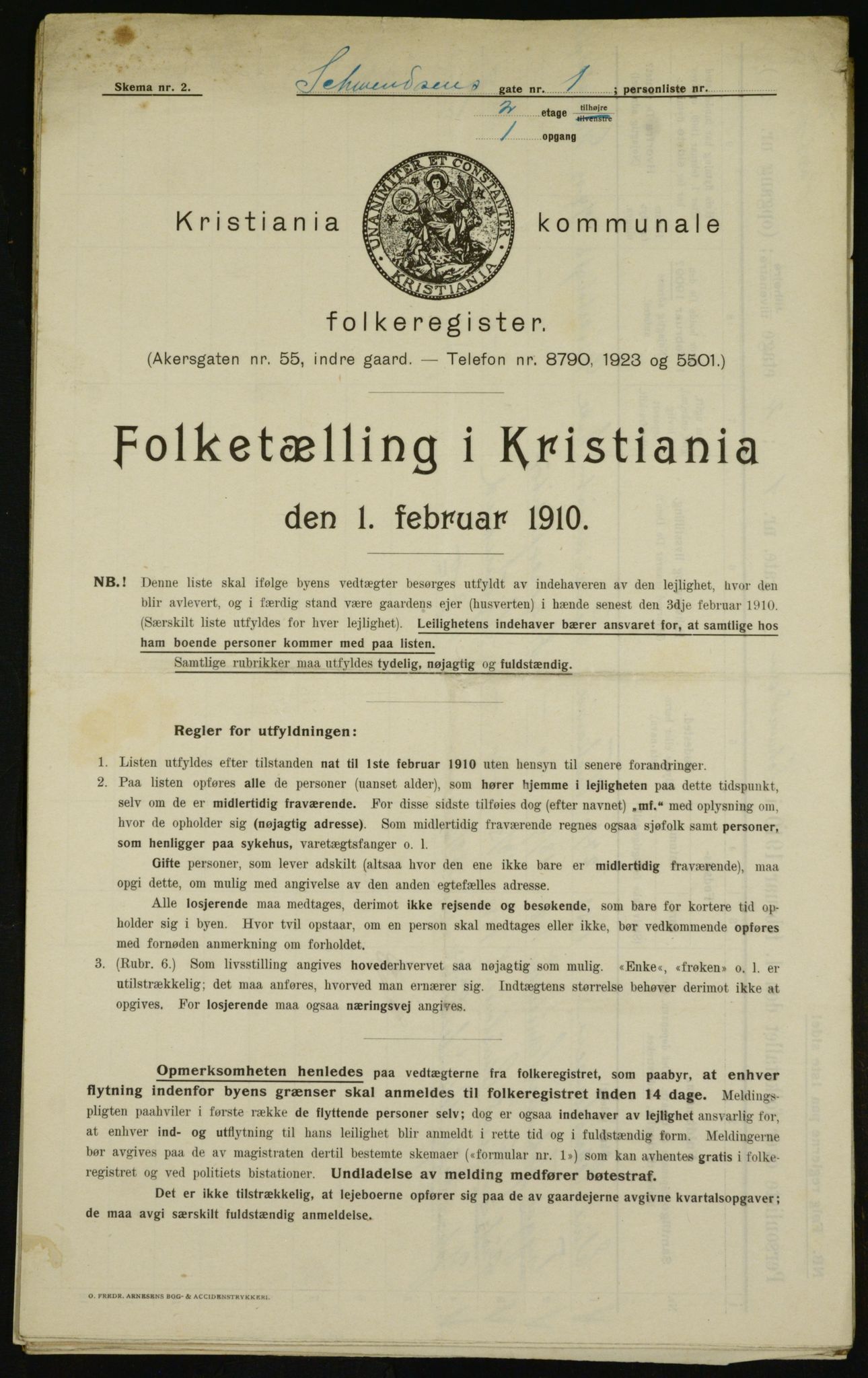 OBA, Municipal Census 1910 for Kristiania, 1910, p. 88507