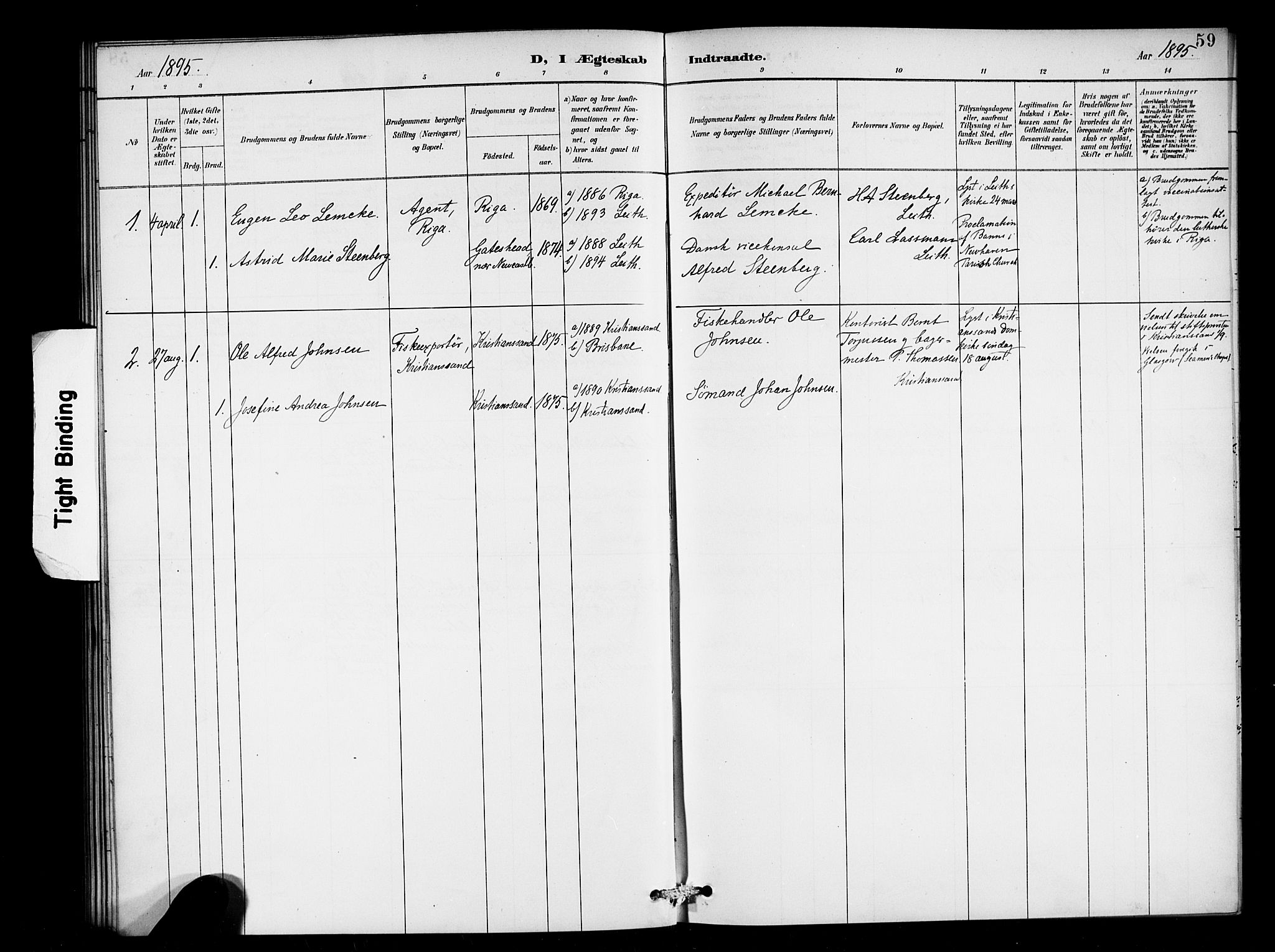 Den norske sjømannsmisjon i utlandet/Skotske havner (Leith, Glasgow), AV/SAB-SAB/PA-0100/H/Ha/Haa/L0003: Parish register (official) no. A 3, 1887-1898, p. 59