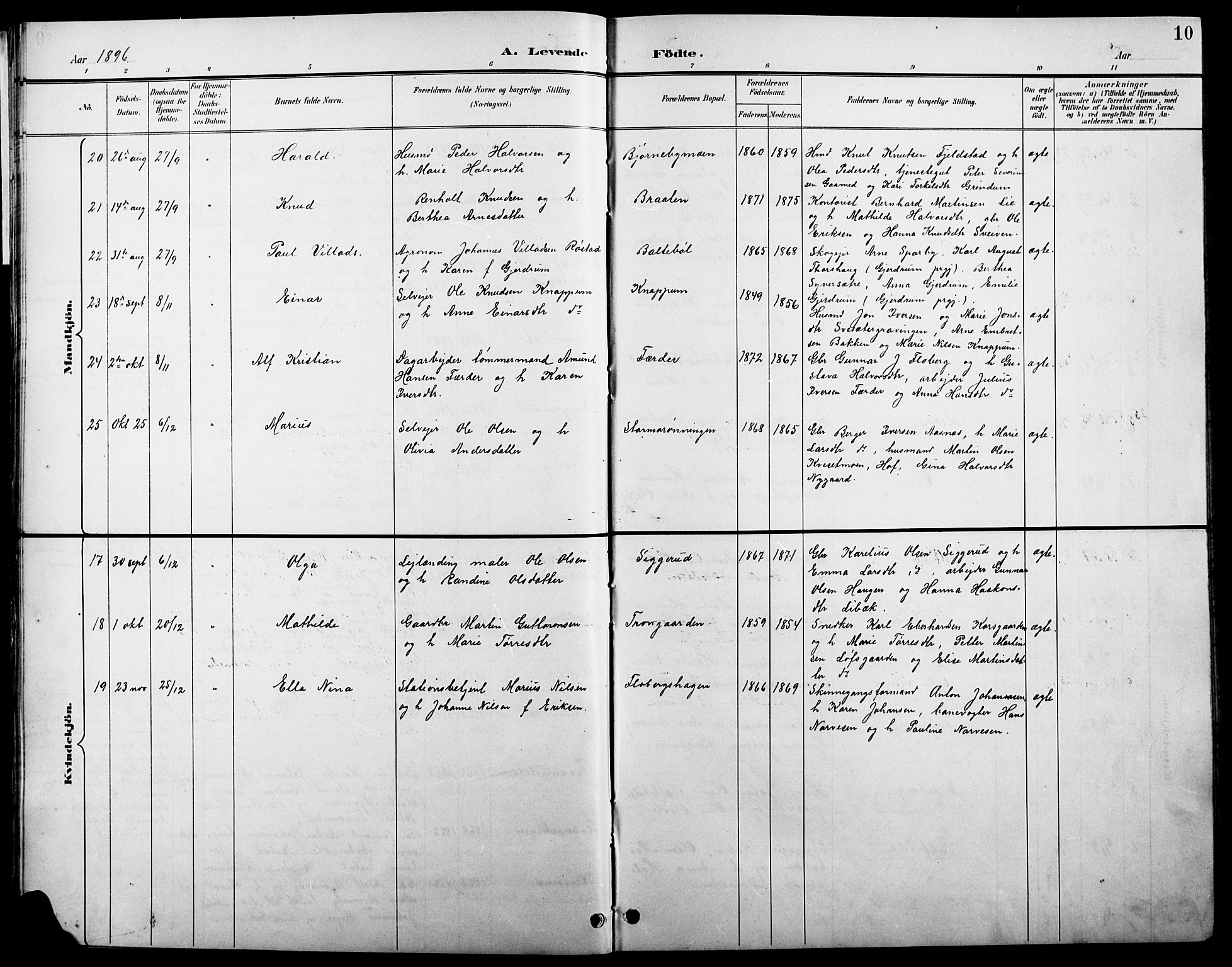 Åsnes prestekontor, SAH/PREST-042/H/Ha/Hab/L0004: Parish register (copy) no. 4, 1895-1909, p. 10