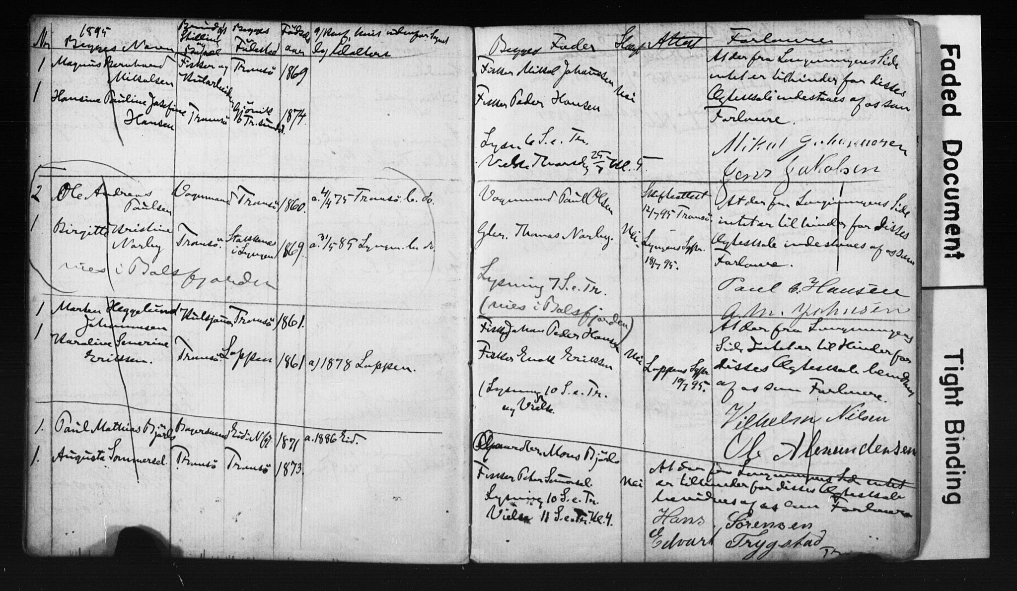 Tromsø sokneprestkontor/stiftsprosti/domprosti, SATØ/S-1343/H/Hc/L0099/0002: Banns register no. 6, 1893-1898