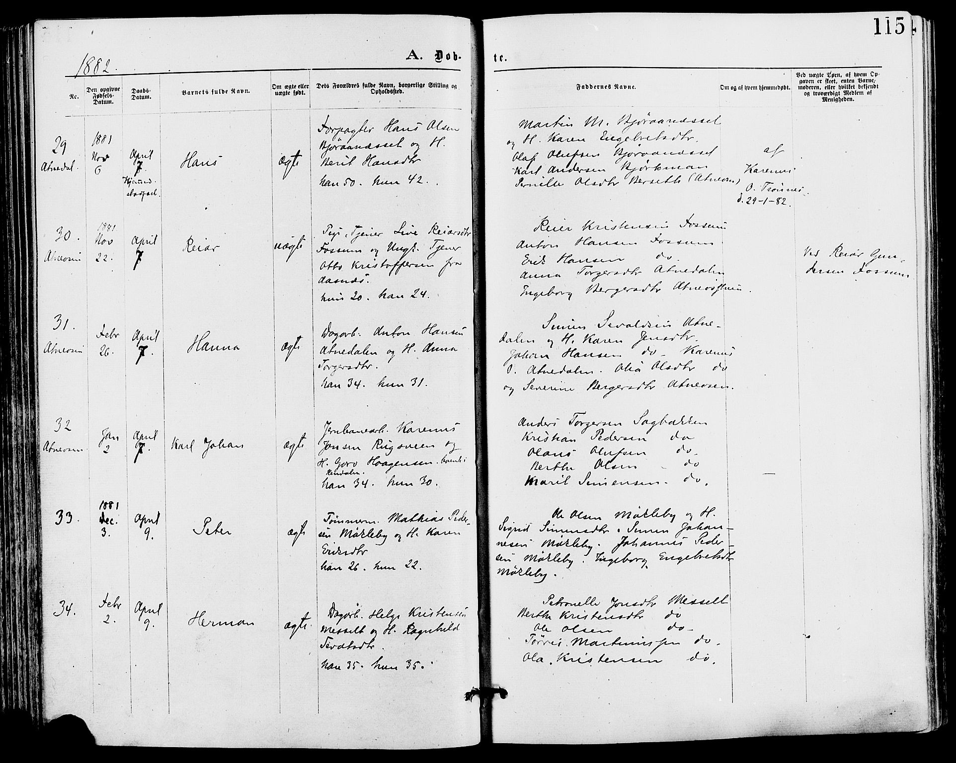 Stor-Elvdal prestekontor, AV/SAH-PREST-052/H/Ha/Haa/L0001: Parish register (official) no. 1, 1871-1882, p. 115