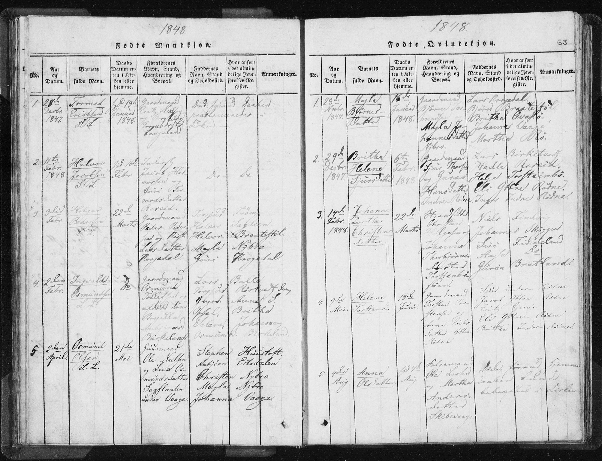 Vikedal sokneprestkontor, AV/SAST-A-101840/01/IV: Parish register (official) no. A 5, 1817-1850, p. 53