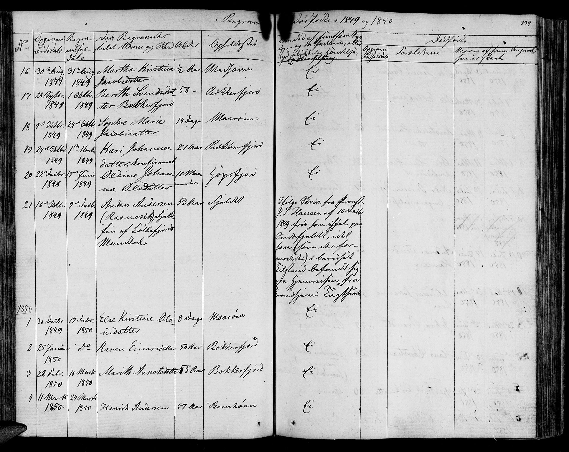Lebesby sokneprestkontor, SATØ/S-1353/H/Ha/L0003kirke: Parish register (official) no. 3, 1833-1852, p. 239