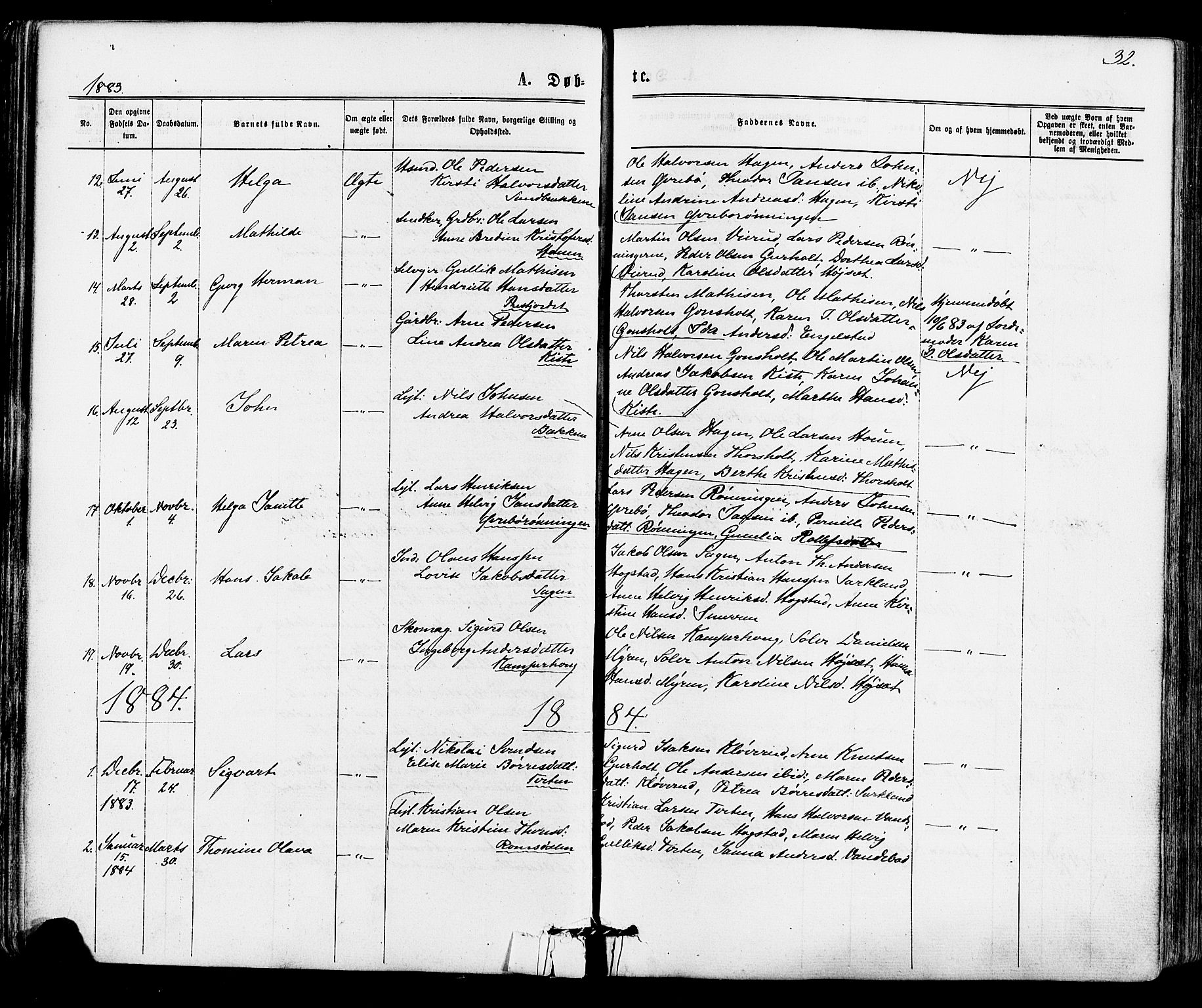 Siljan kirkebøker, SAKO/A-300/F/Fa/L0002: Parish register (official) no. 2, 1870-1895, p. 32