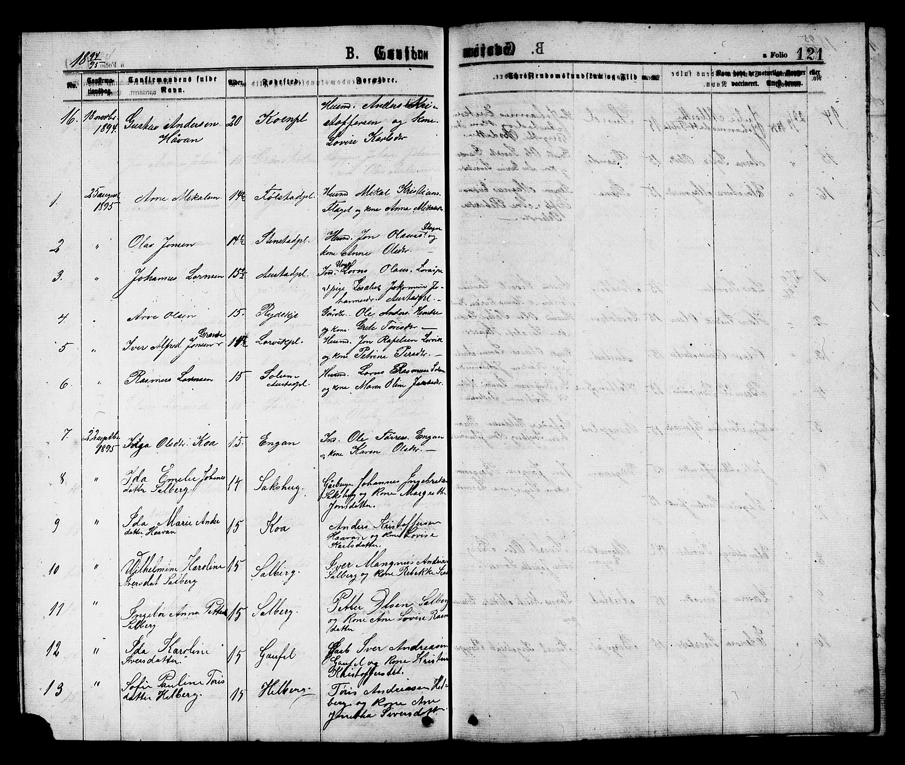 Ministerialprotokoller, klokkerbøker og fødselsregistre - Nord-Trøndelag, SAT/A-1458/731/L0311: Parish register (copy) no. 731C02, 1875-1911, p. 121