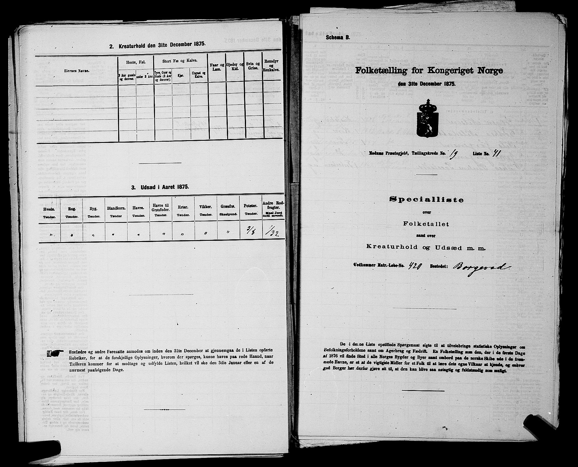 SAKO, 1875 census for 0623P Modum, 1875, p. 2443