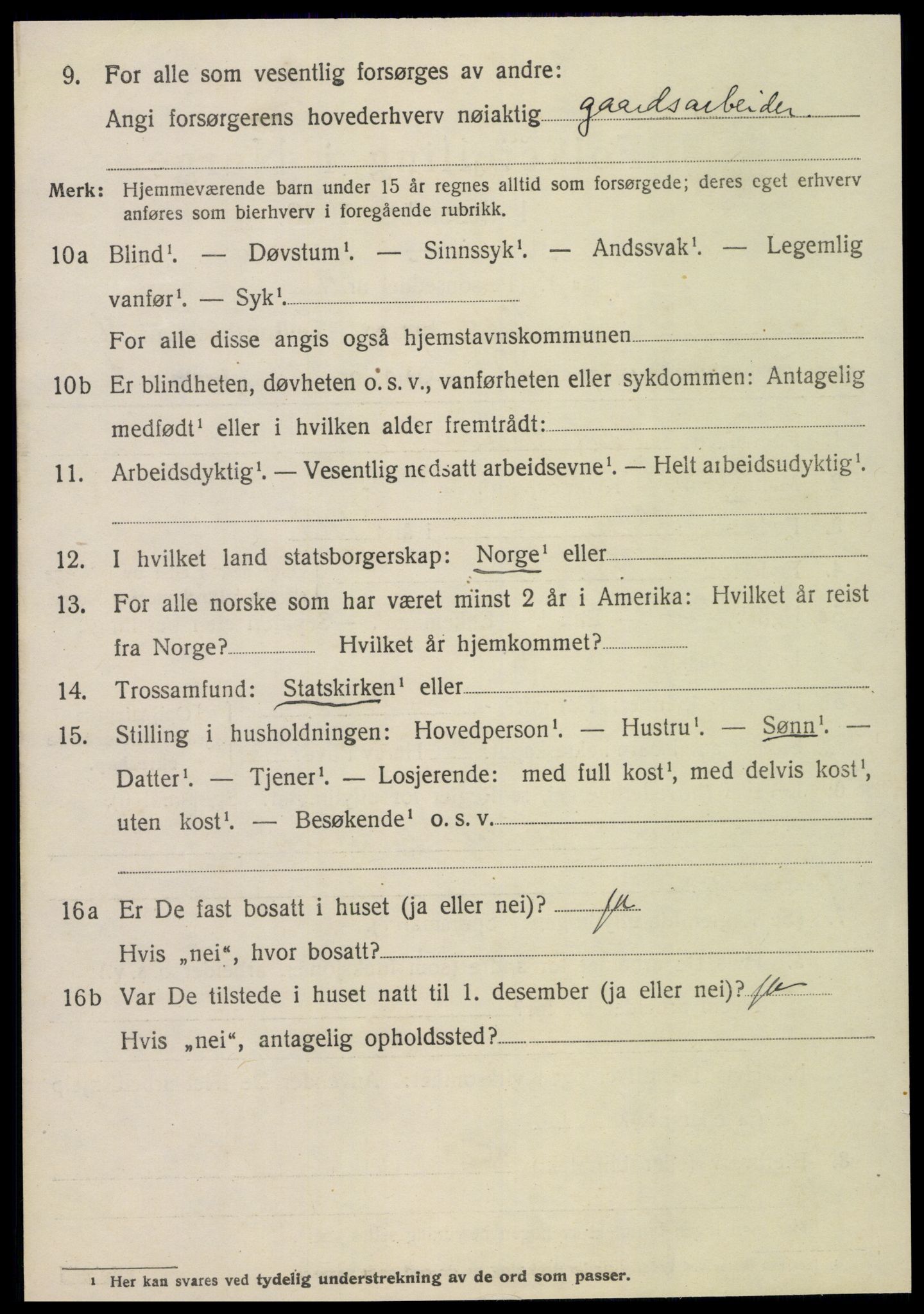 SAT, 1920 census for Veøy, 1920, p. 2322