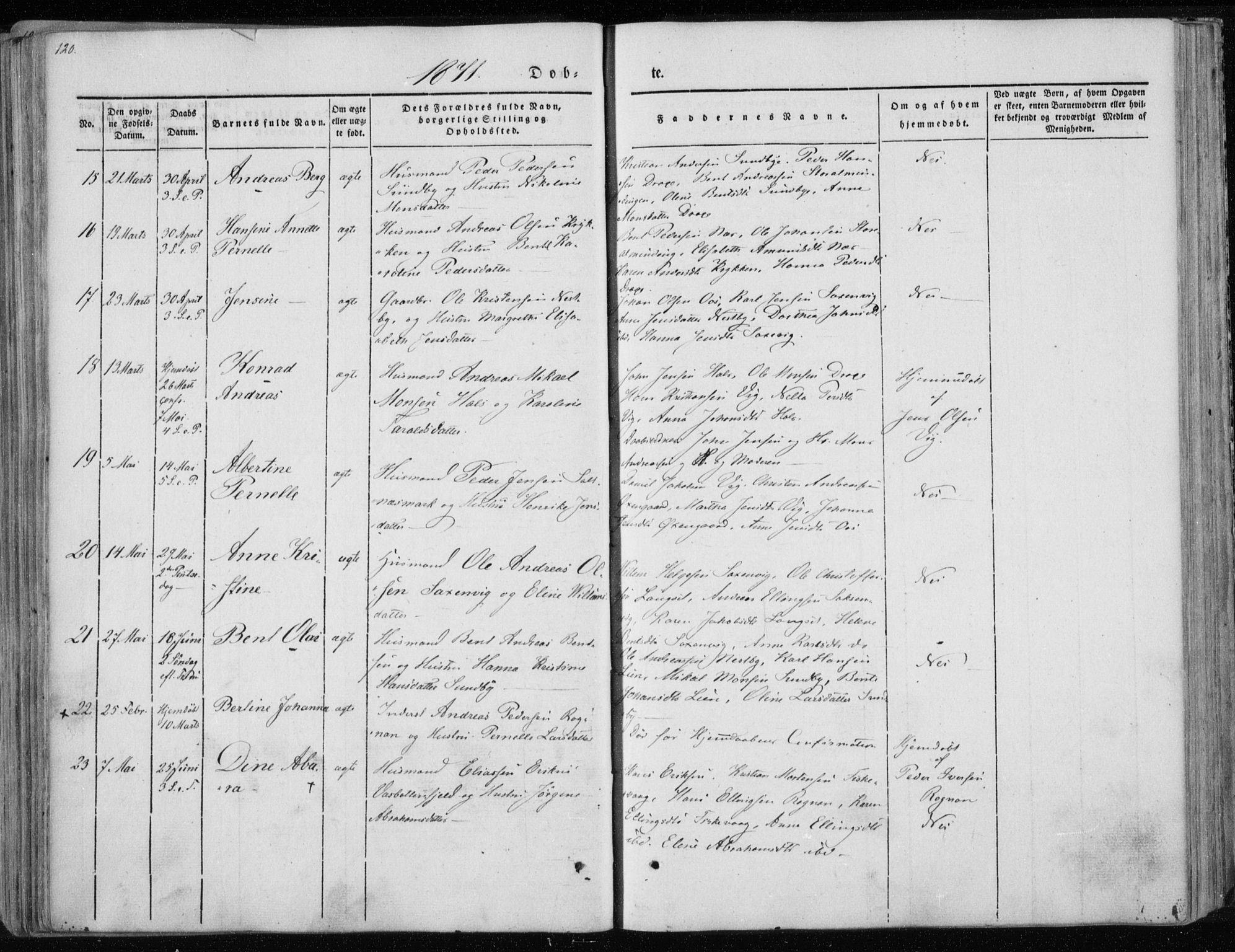 Ministerialprotokoller, klokkerbøker og fødselsregistre - Nordland, AV/SAT-A-1459/847/L0666: Parish register (official) no. 847A06, 1842-1871, p. 120