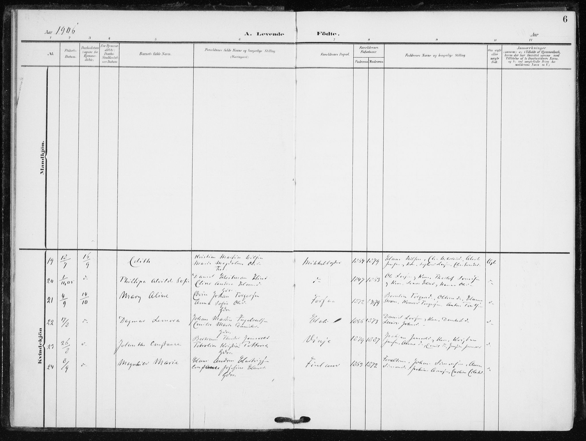 Tranøy sokneprestkontor, SATØ/S-1313/I/Ia/Iaa/L0013kirke: Parish register (official) no. 13, 1905-1922, p. 6