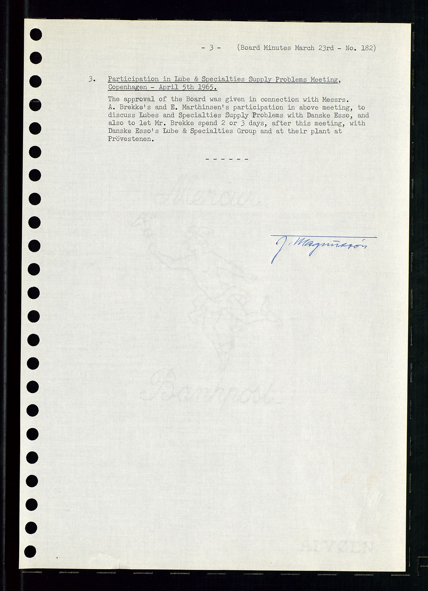 Pa 0982 - Esso Norge A/S, AV/SAST-A-100448/A/Aa/L0002/0001: Den administrerende direksjon Board minutes (styrereferater) / Den administrerende direksjon Board minutes (styrereferater), 1965, p. 138