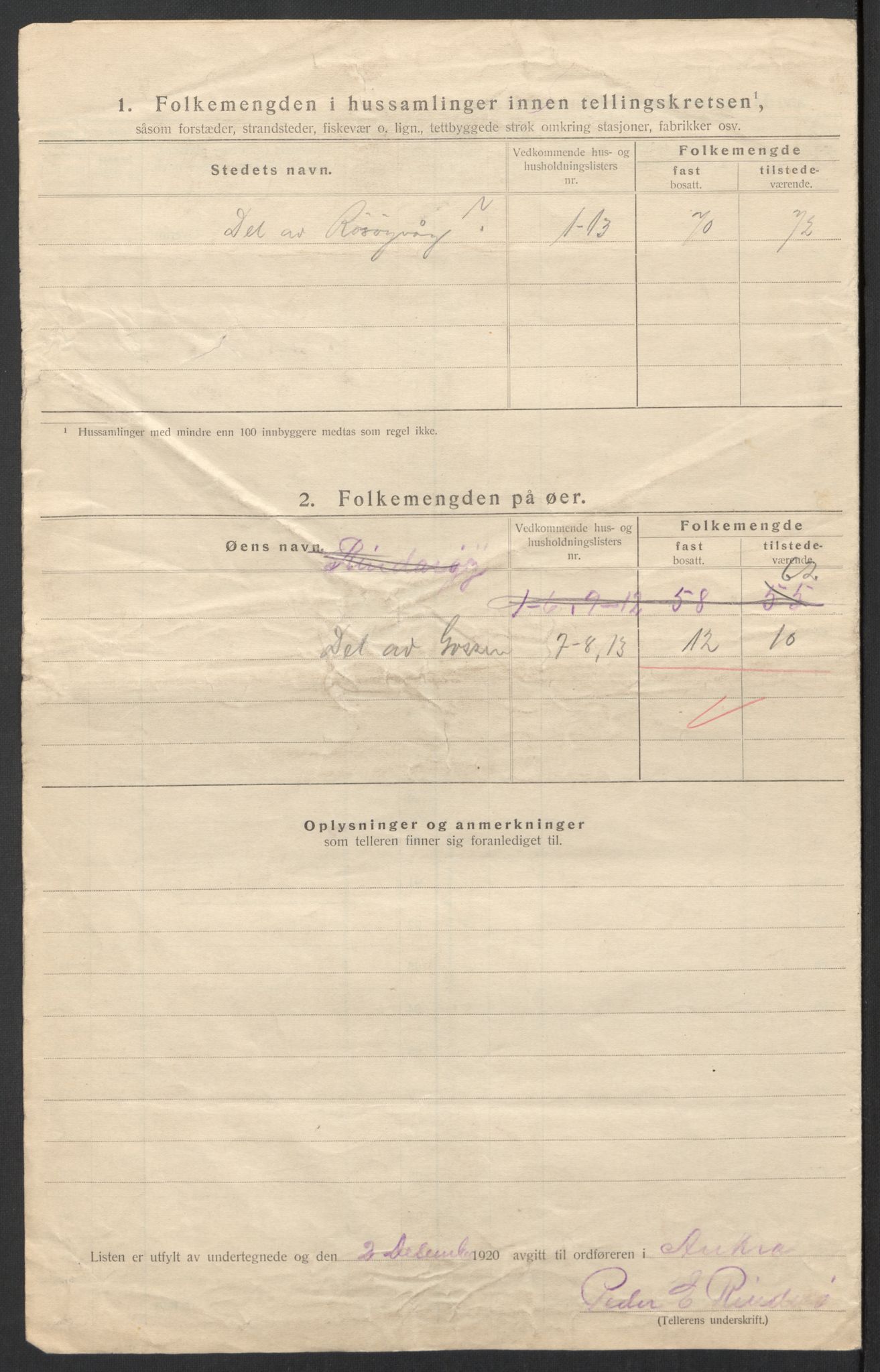SAT, 1920 census for Aukra, 1920, p. 15