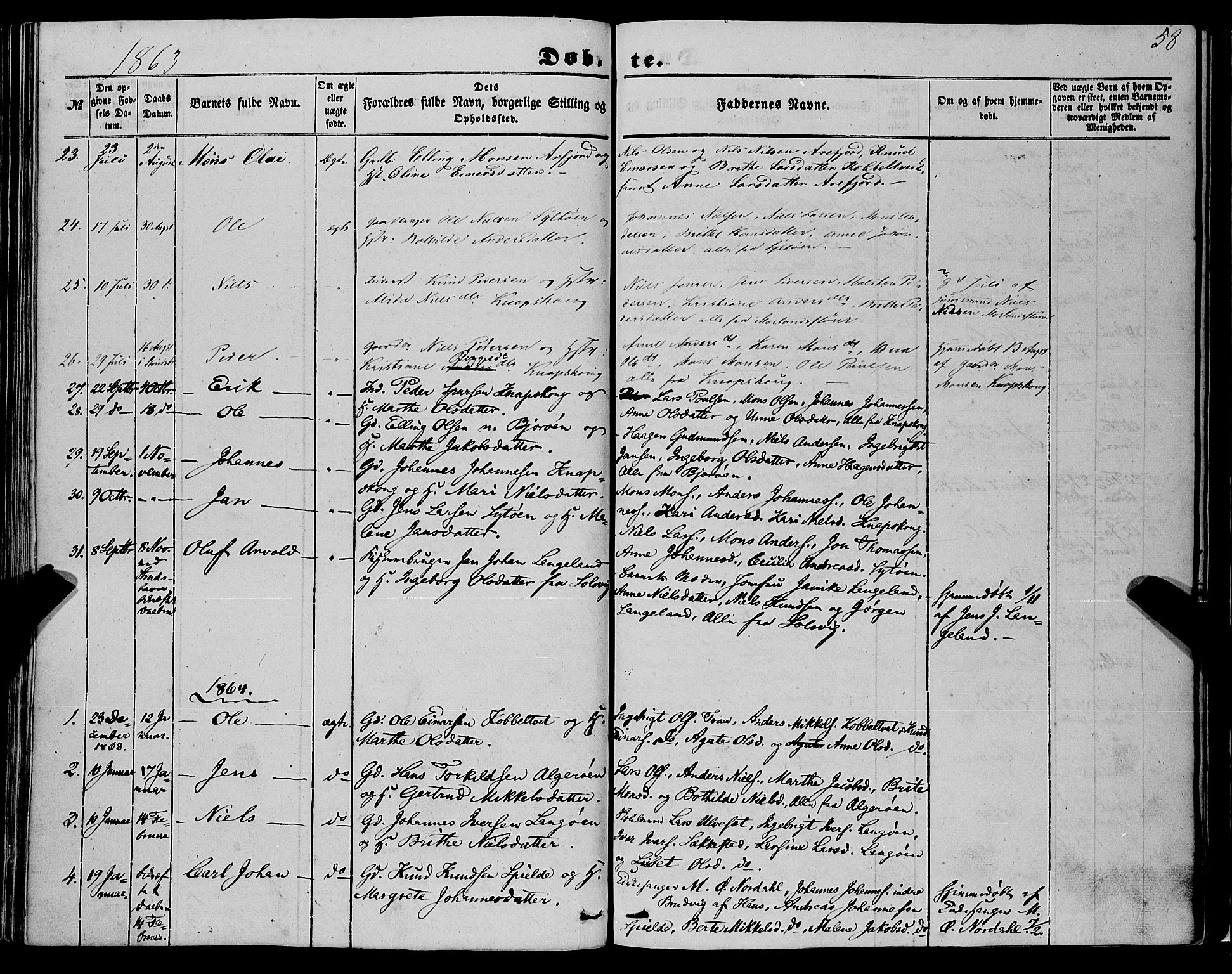 Fjell sokneprestembete, SAB/A-75301/H/Haa: Parish register (official) no. A 2, 1847-1864, p. 58