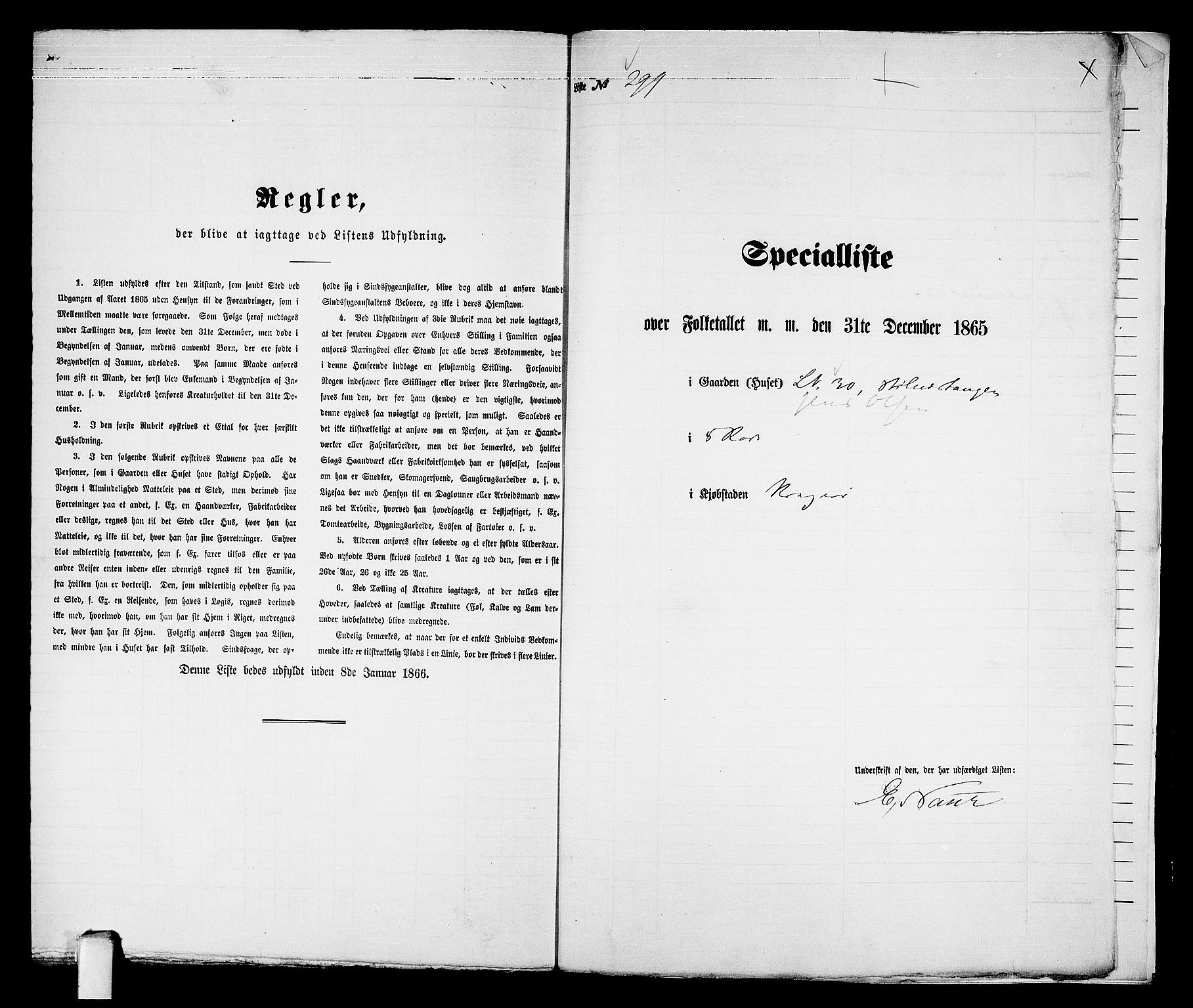 RA, 1865 census for Kragerø/Kragerø, 1865, p. 608