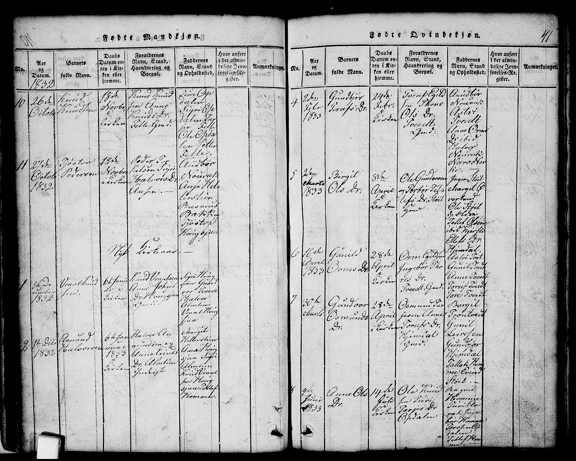 Nissedal kirkebøker, SAKO/A-288/G/Gb/L0001: Parish register (copy) no. II 1, 1814-1862, p. 41