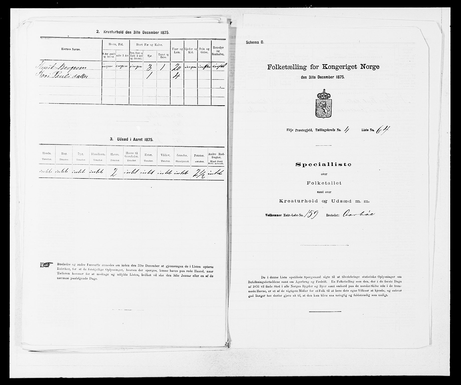 SAB, 1875 census for 1222P Fitjar, 1875, p. 573