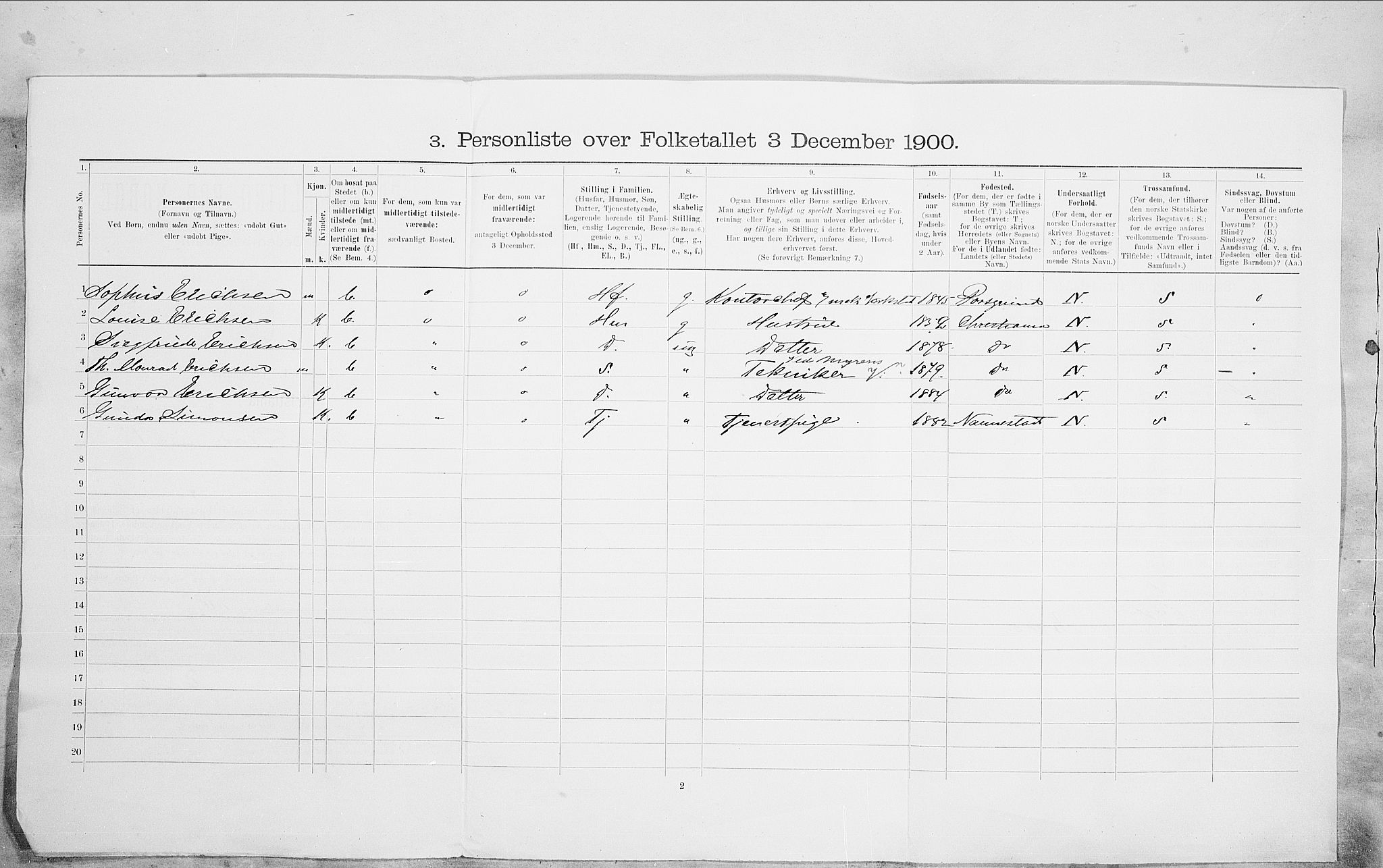 SAO, 1900 census for Kristiania, 1900, p. 88341