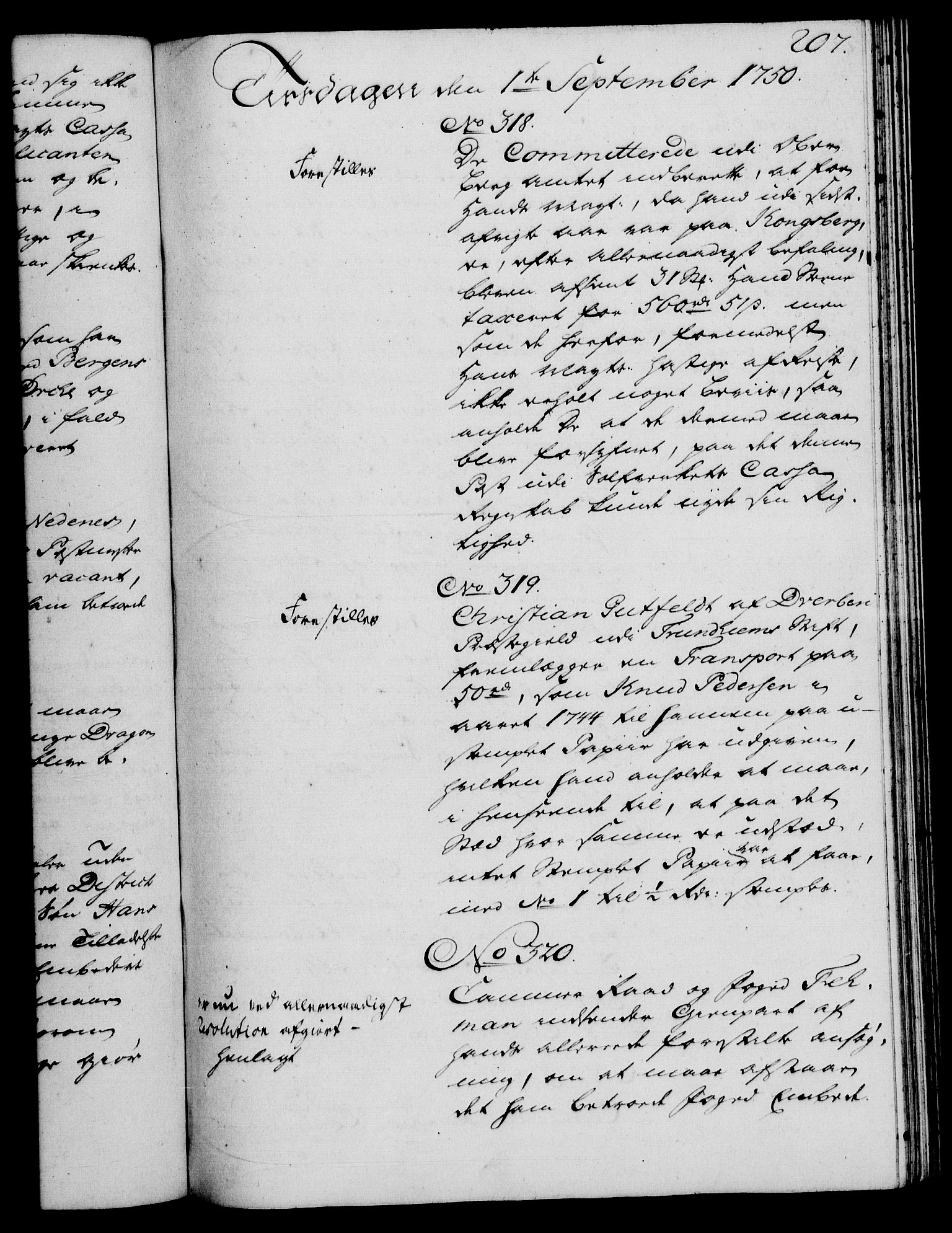 Rentekammeret, Kammerkanselliet, RA/EA-3111/G/Gh/Gha/L0030: Norsk ekstraktmemorialprotokoll (merket RK 53.75), 1749-1751, p. 207